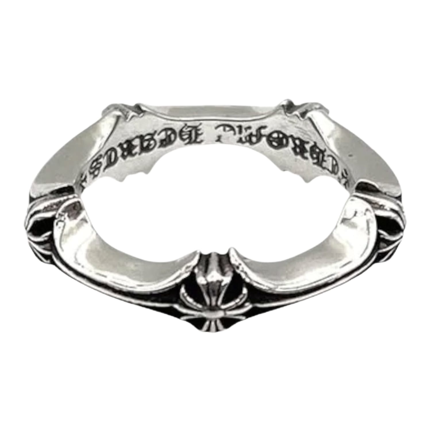 Chrome Hearts Silver Plus and Bone Ring - US Size 6