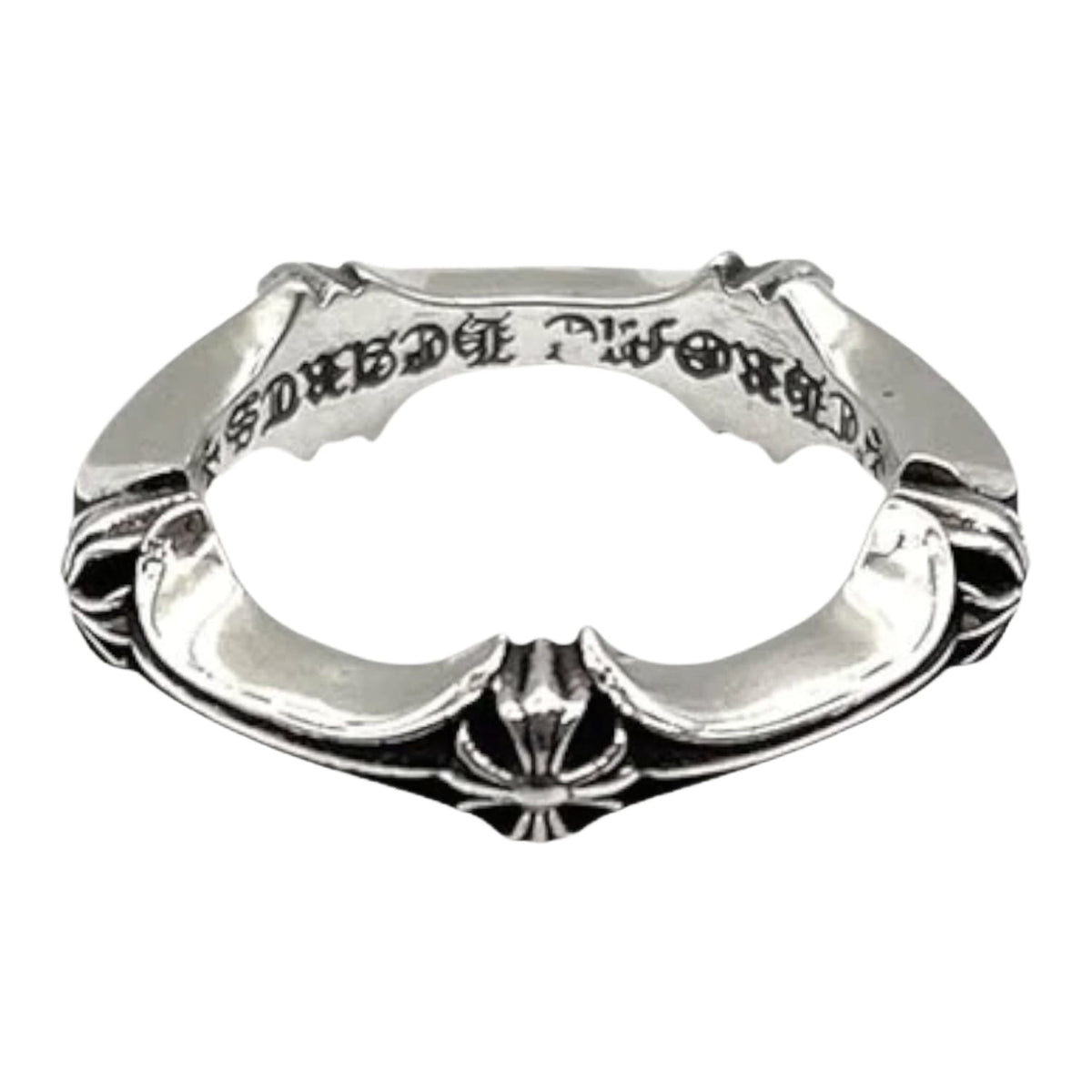 Chrome Hearts Silver Plus and Bone Ring - US Size 6