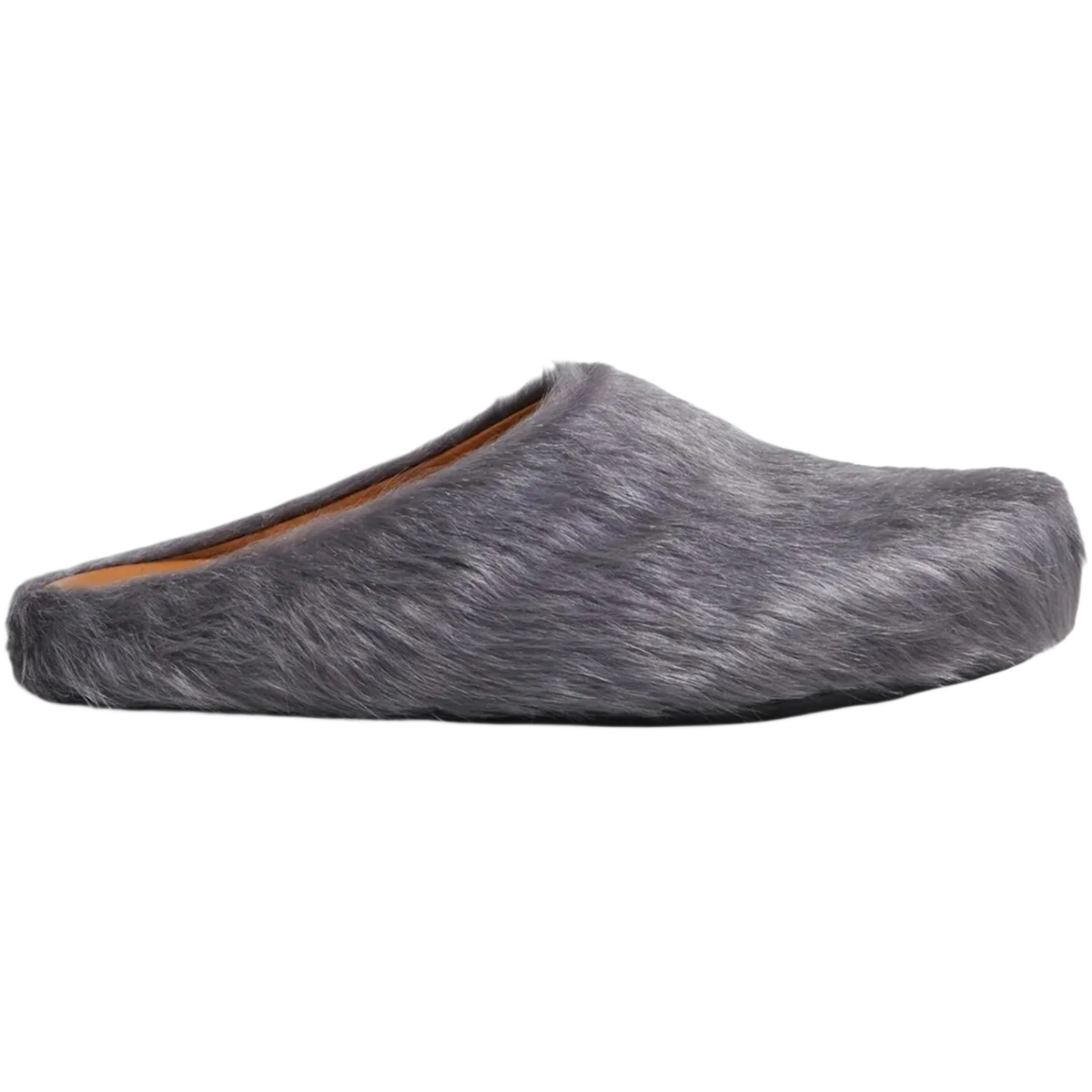 Marni Long Hair Calfskin Fussbett Sabot Mule Grey