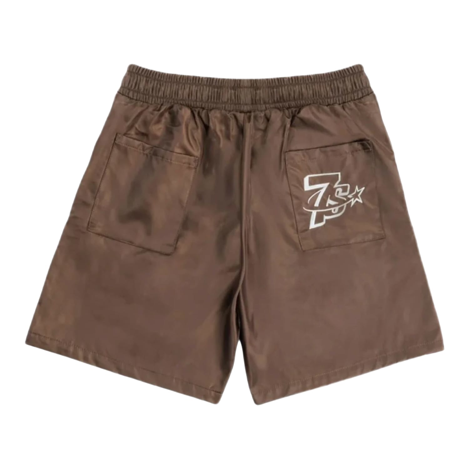 Triple Sevens Nylon Button Up Shorts Brown