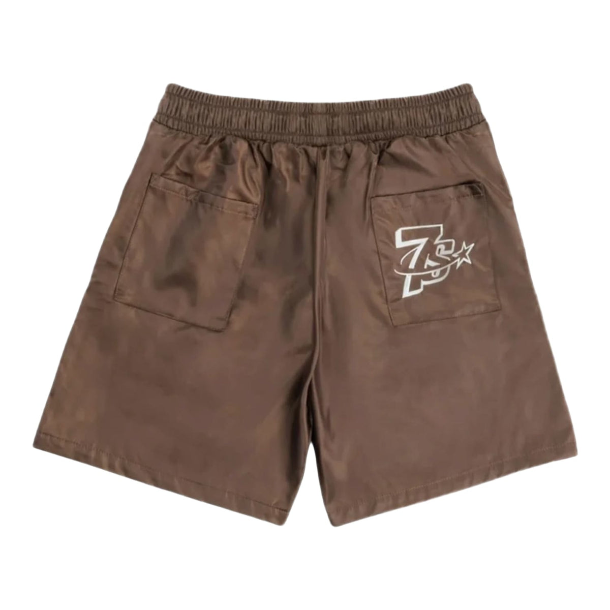 Triple Sevens Nylon Button Up Shorts Brown
