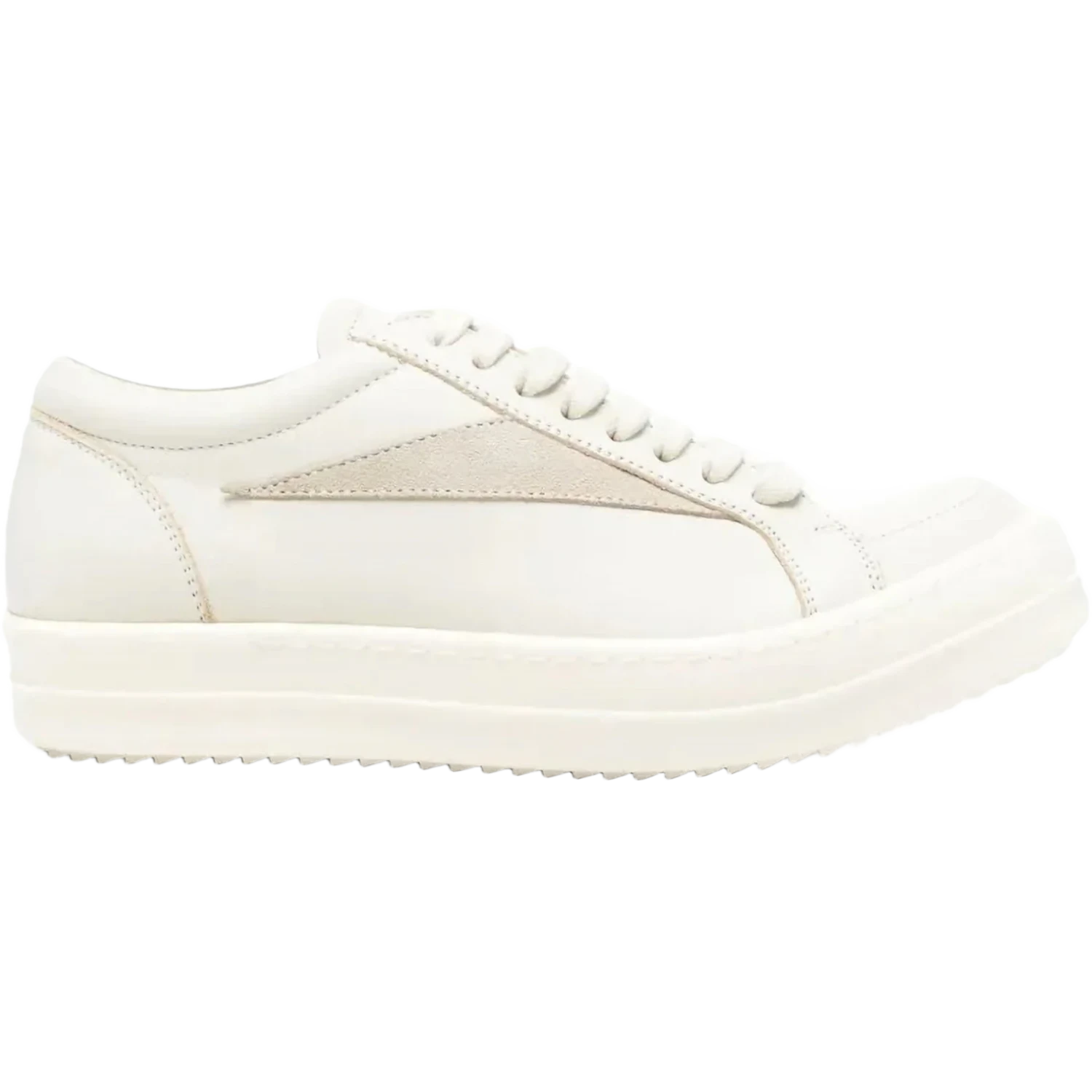 Rick Owens Scarpe Pelle Vintage Low Sneaker Dirty Milk Pearl