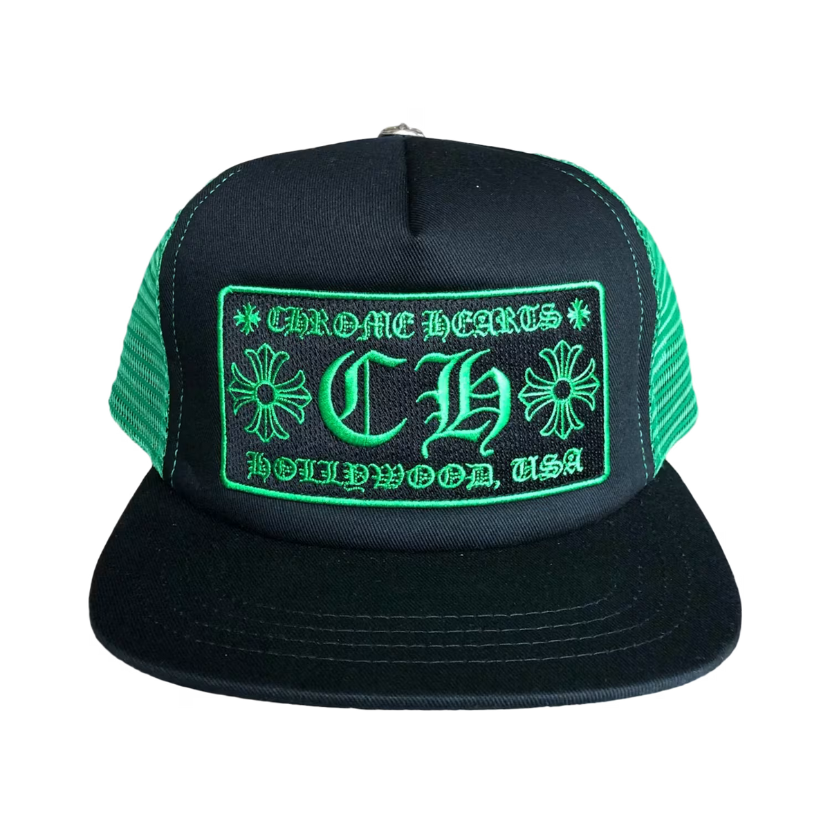 Chrome Hearts CH Hollywood Trucker Hat Black/Green