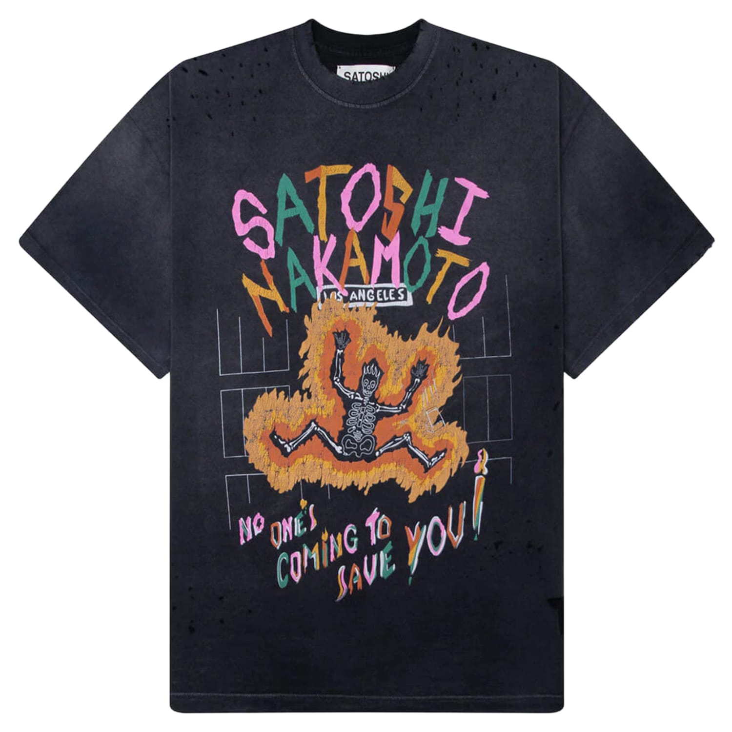 Satoshi Nakamoto No Savior Tee Washed Black
