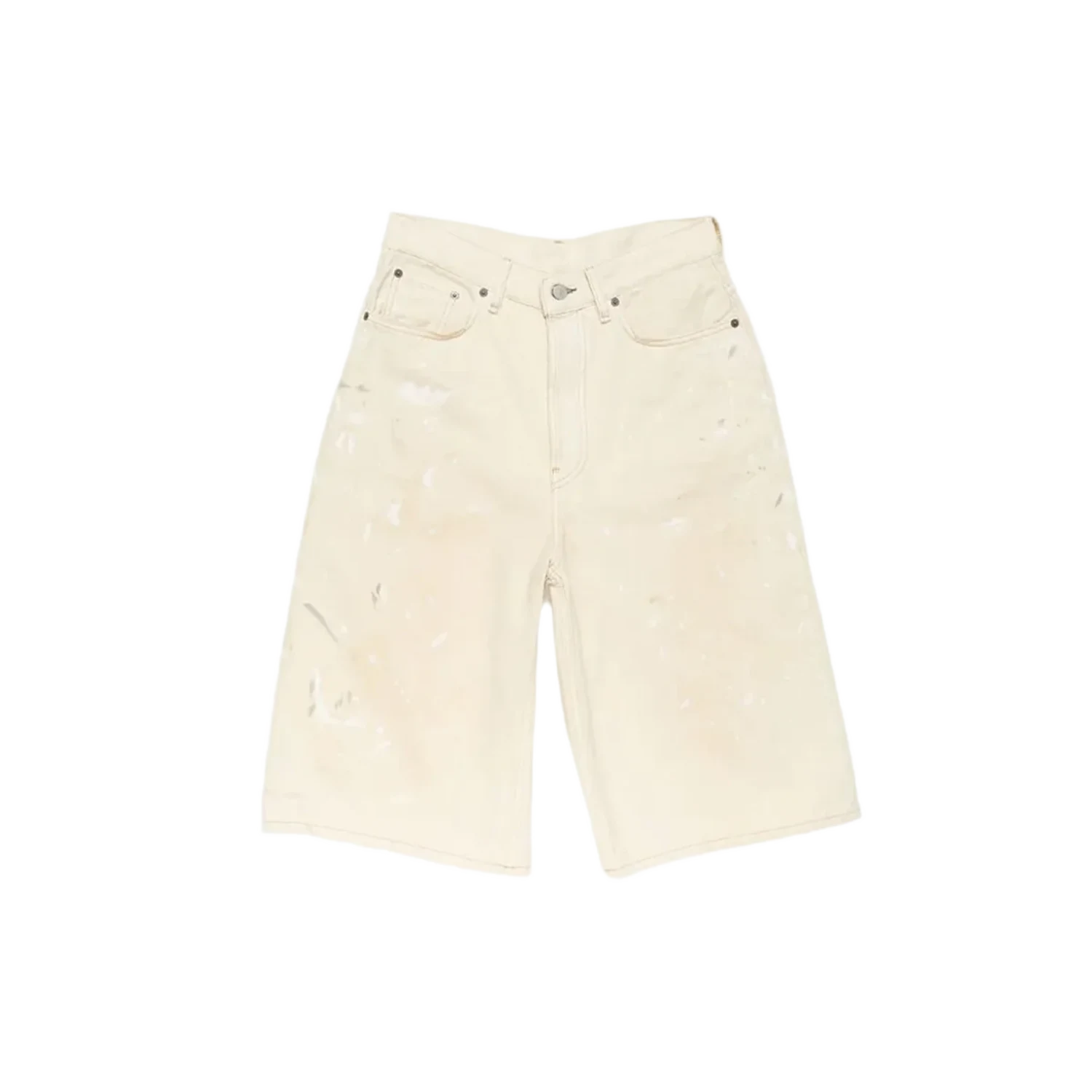 Acne Studios Distressed Denim Shorts White