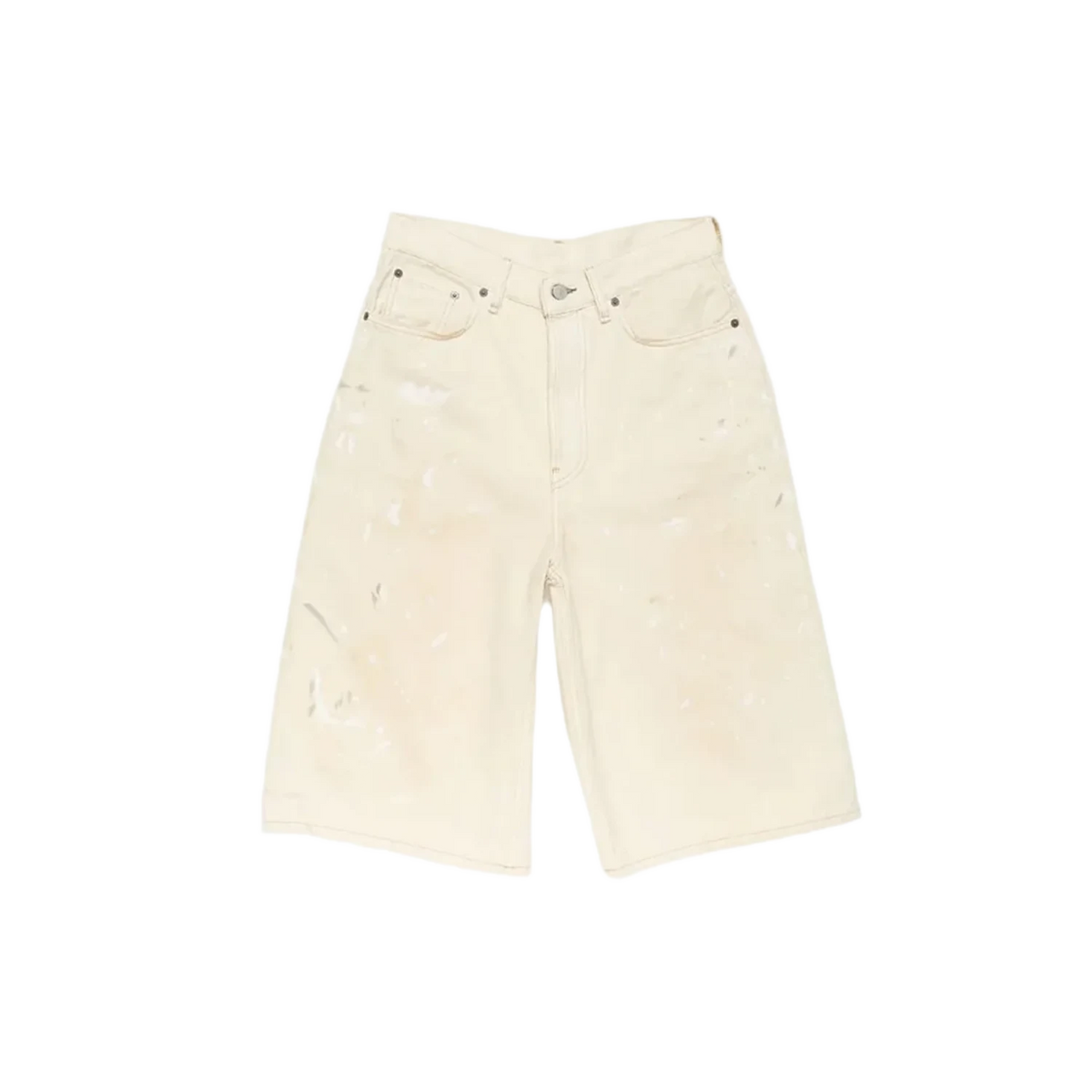 Acne Studios Distressed Denim Shorts White