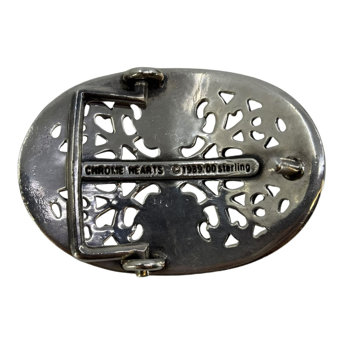 Chrome Hearts Silver Oval Cross Belt Buckle