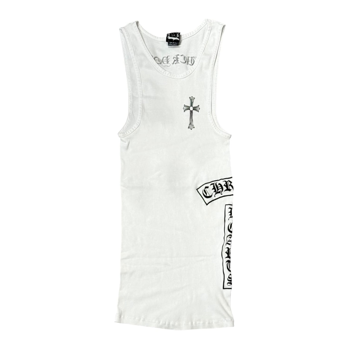 Chrome Hearts Vintage Side T-Bar Cross Fuck You Tank Top White