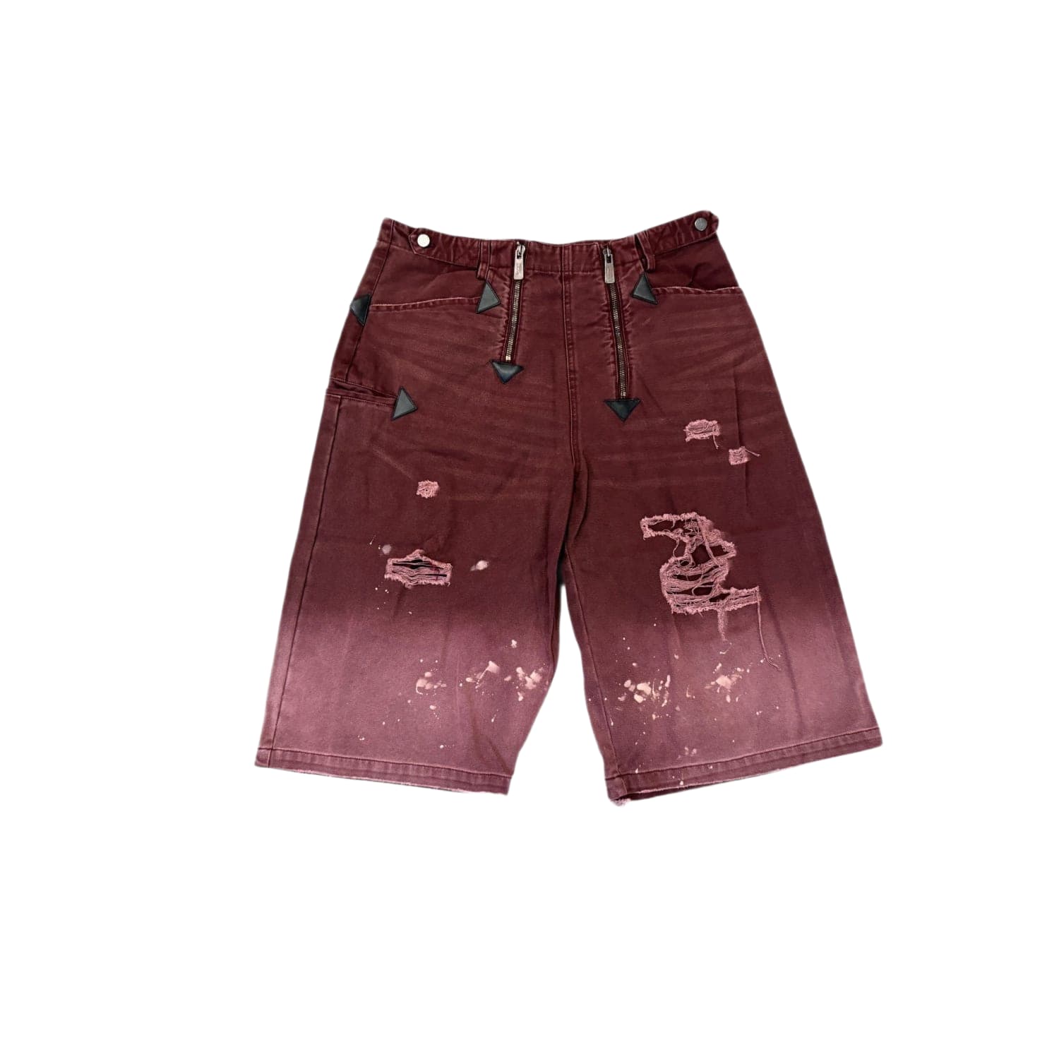 Richill Melancholy Oxblood Distressed Shorts