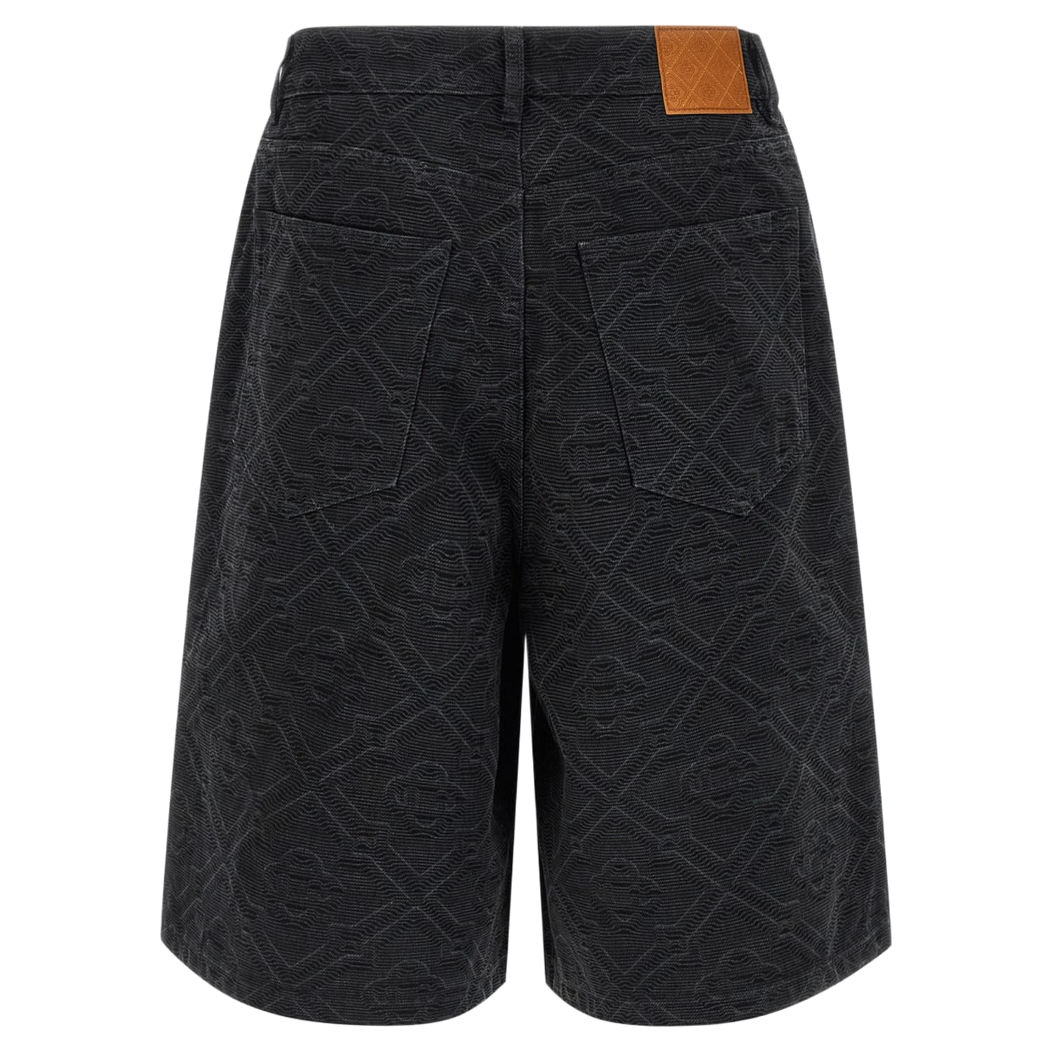 Casablanca Laser Monogram Denim Shorts Black