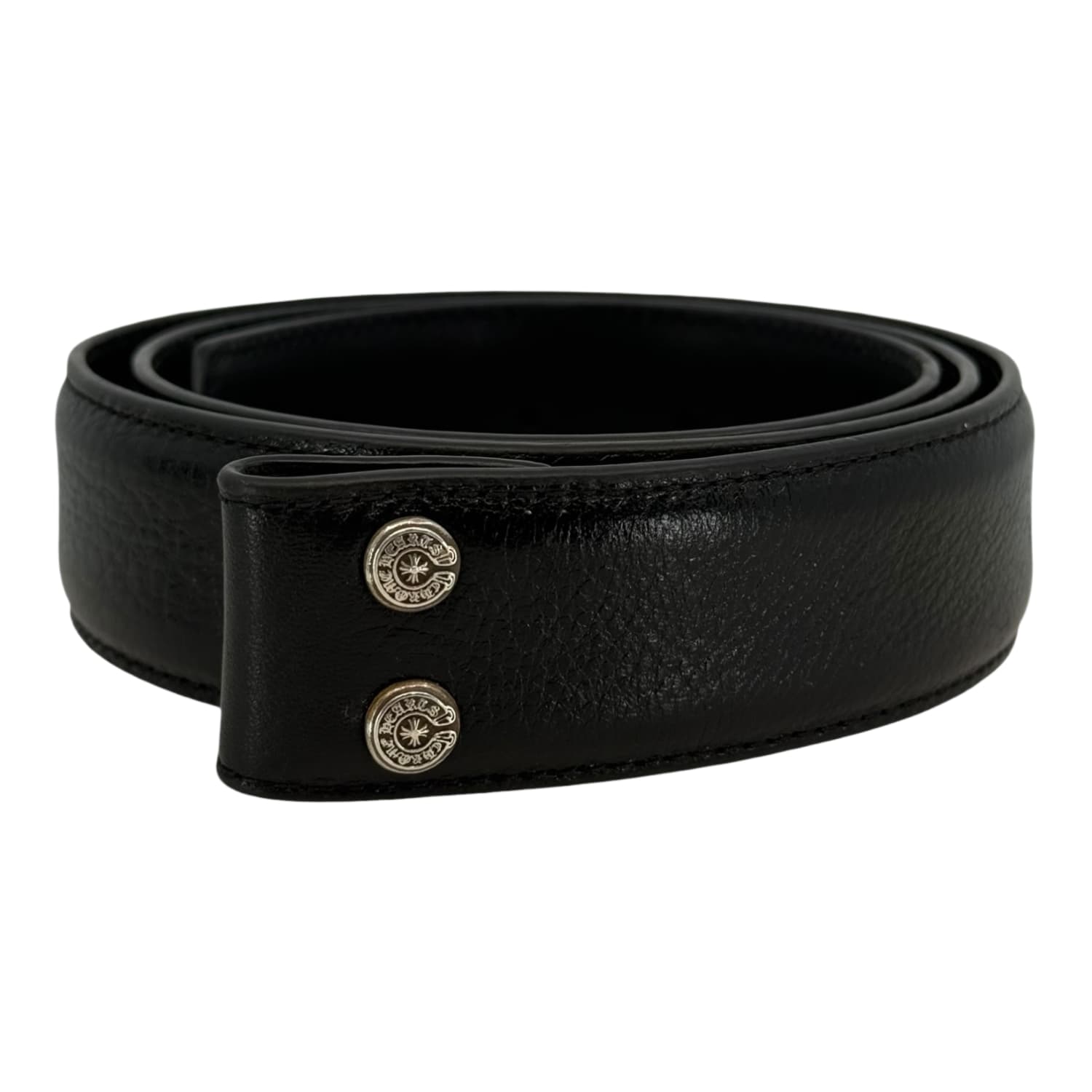 Chrome Hearts Black Leather Belt Strap - Size 40