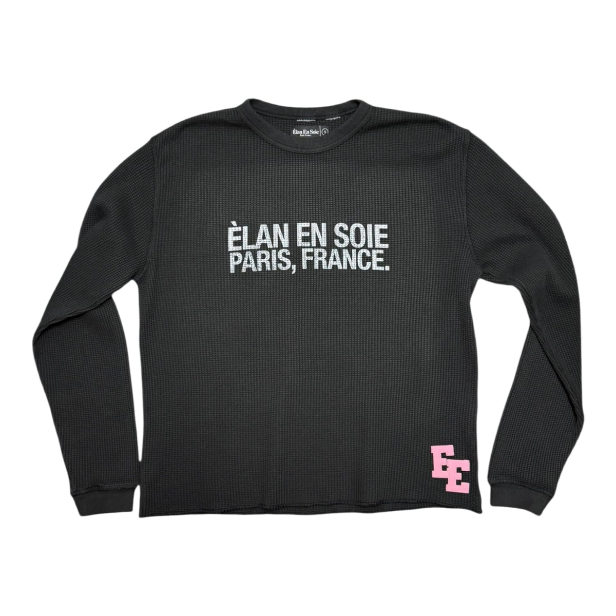 Èlan En Soie Classic Logo Thermal Pink Leather Patch Black