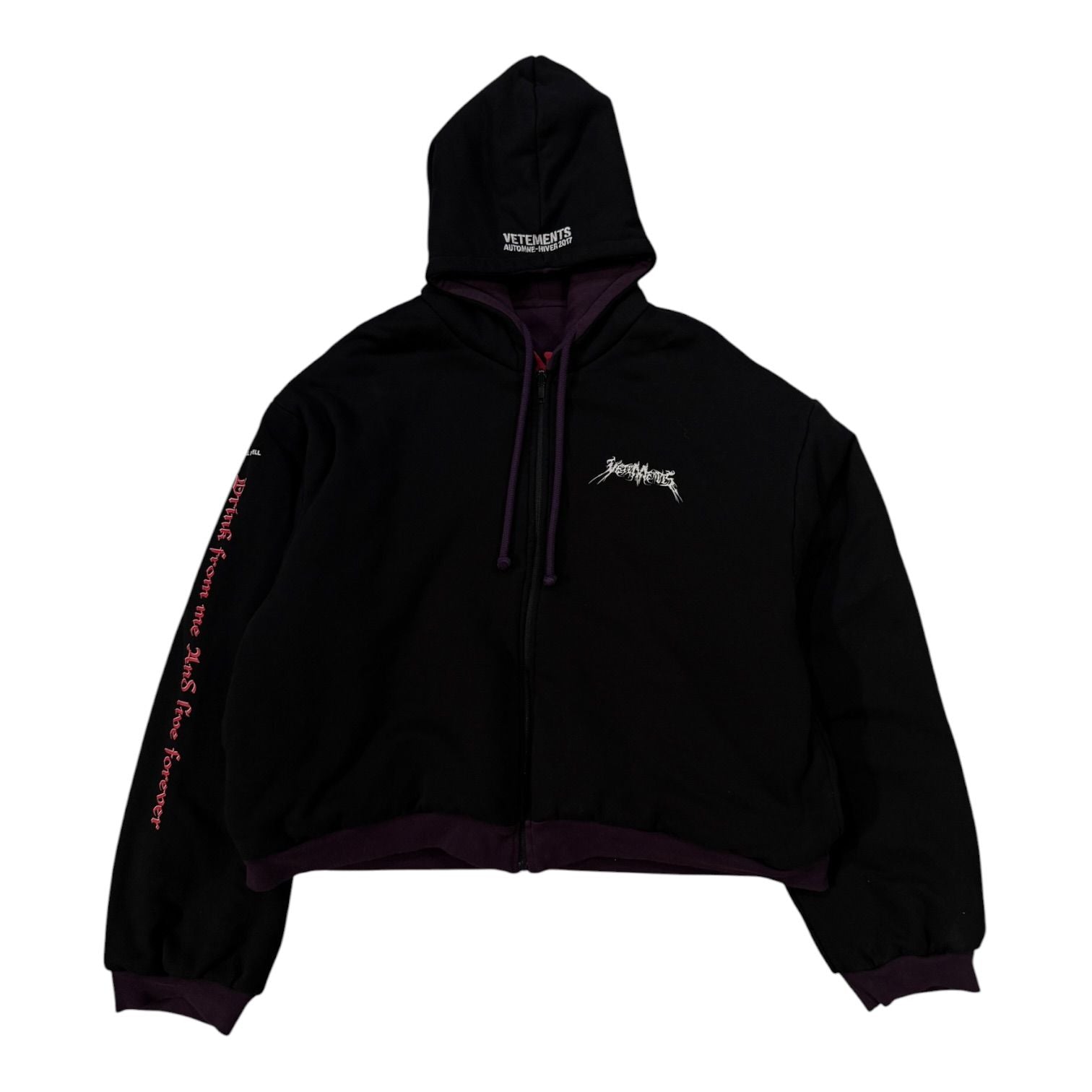Vetements FW17 Total Fucking Darkness Eleven Inch Gun Club Reversible Hoodie Oversized
