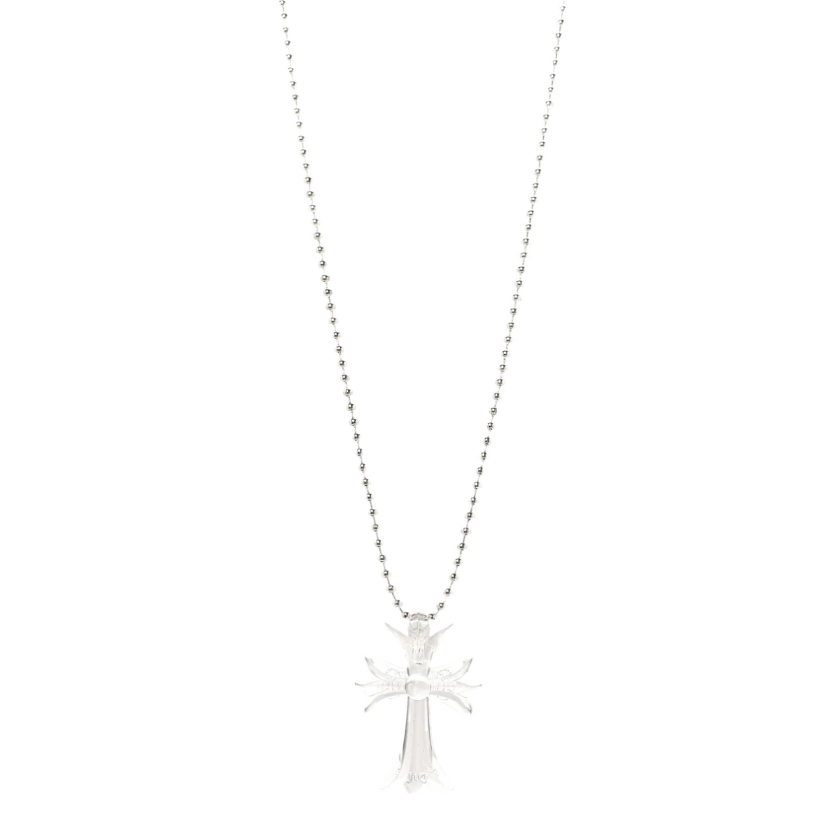 Chrome Hearts Silichrome Cross Silicon Necklace Transparent