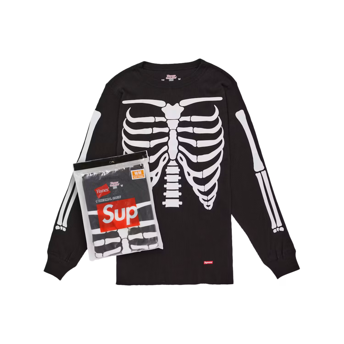Supreme Hanes Bones Thermal Crew FW26 Black