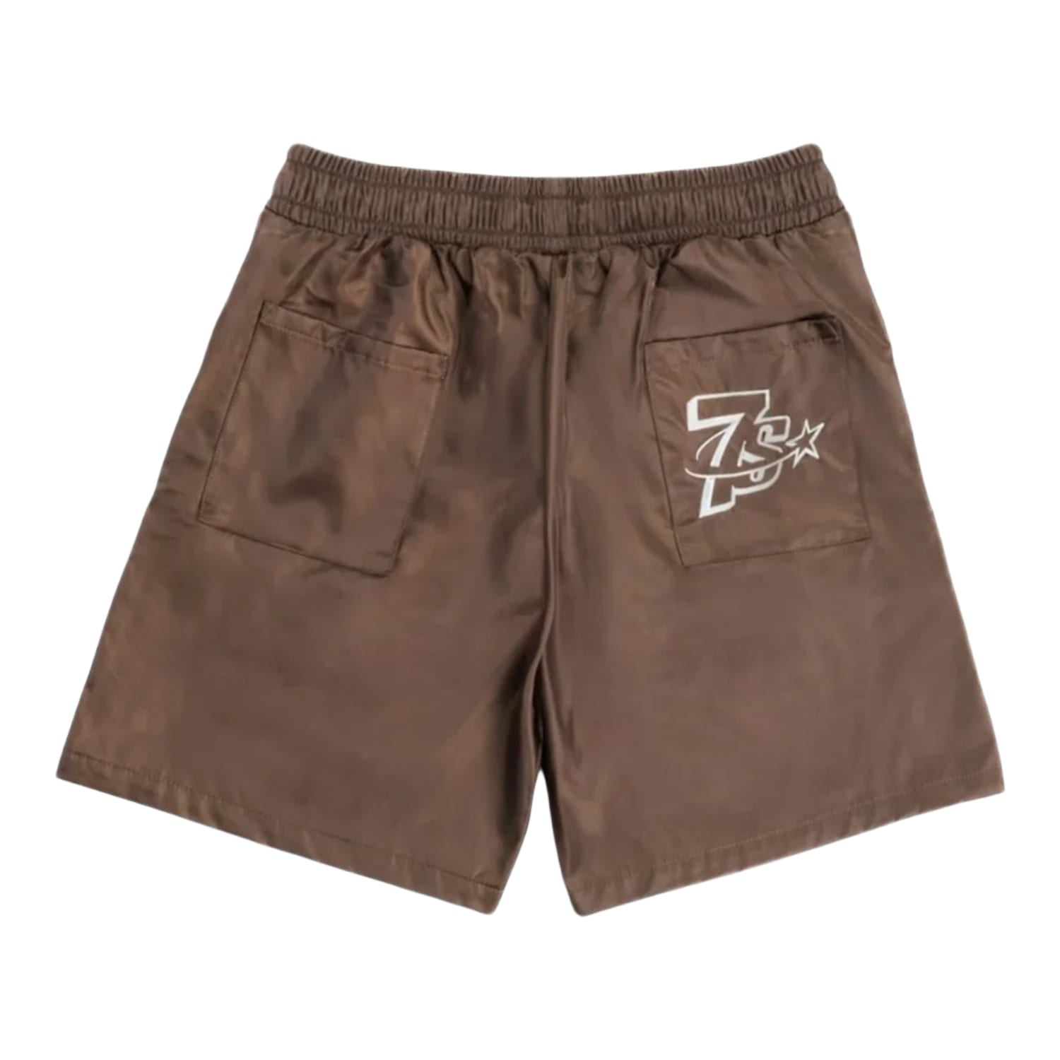 Triple Sevens Nylon Button Up Shorts Brown