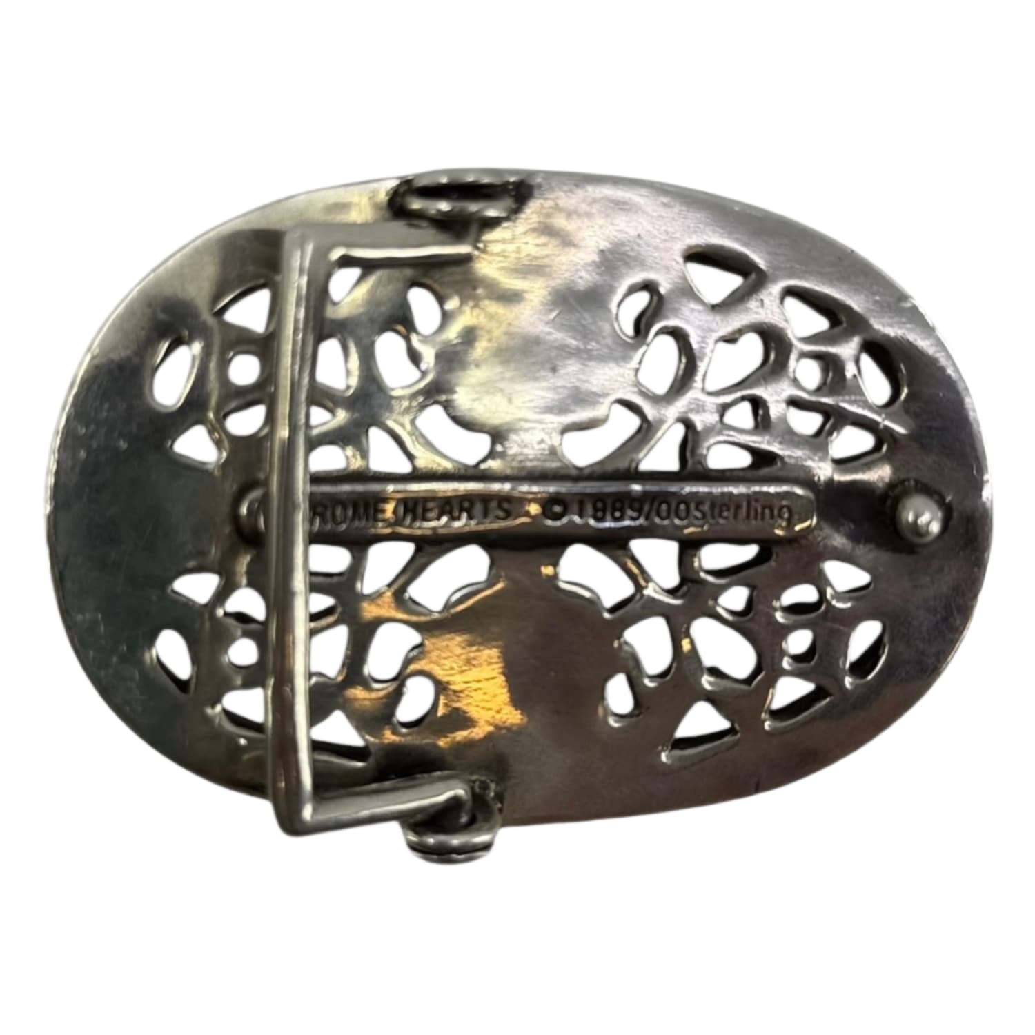 Chrome Hearts Silver Oval Belt Buckle + Belt Strap Size 30
