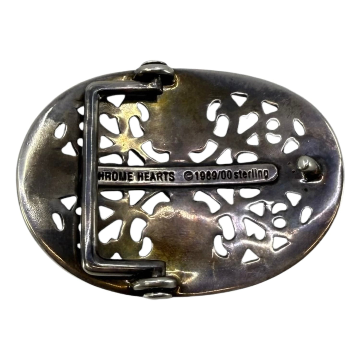 Chrome Hearts Silver Oval Cross Belt Buckle