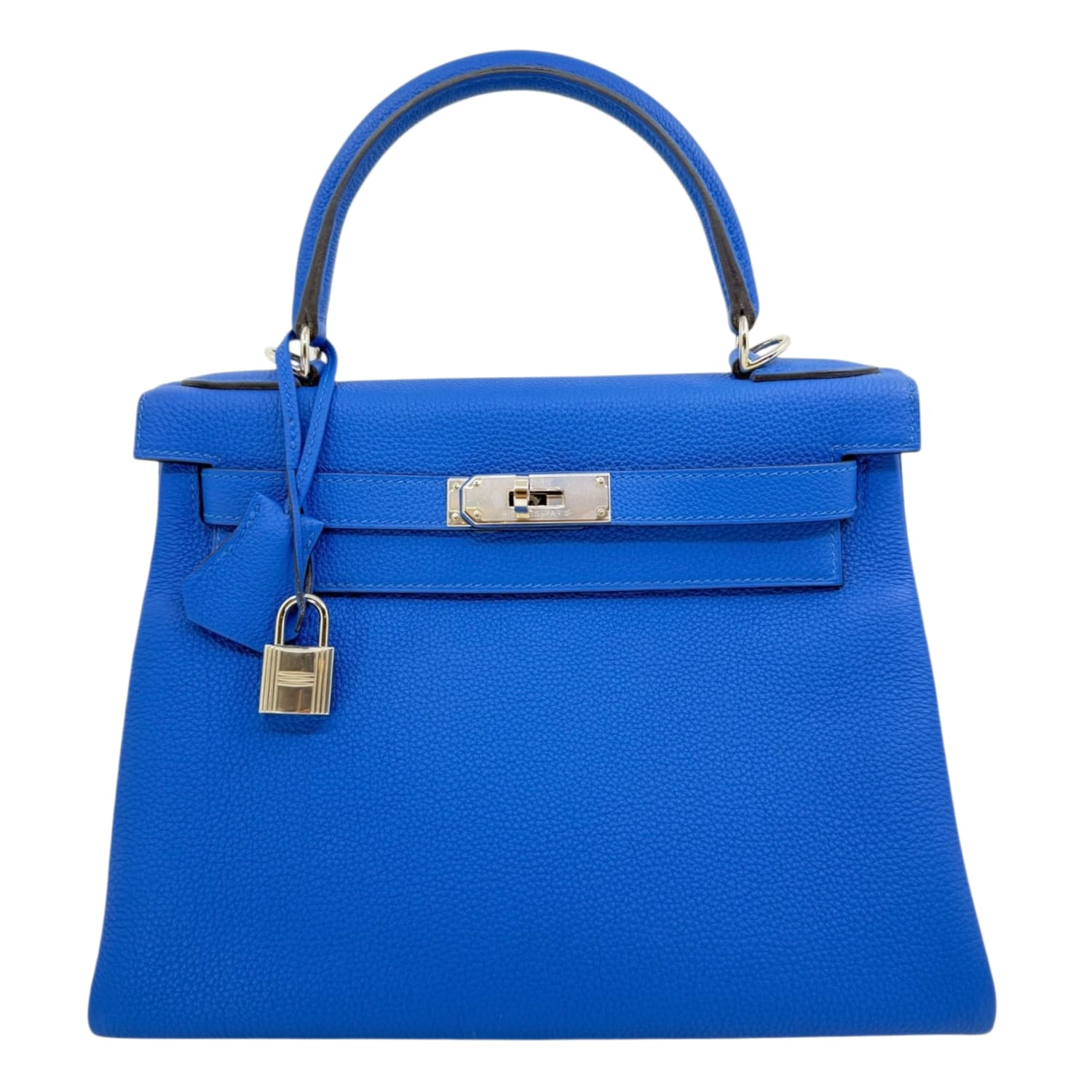 Hermes Kelly 28 Retourne Bleu Electric Togo with Palladium Hardware