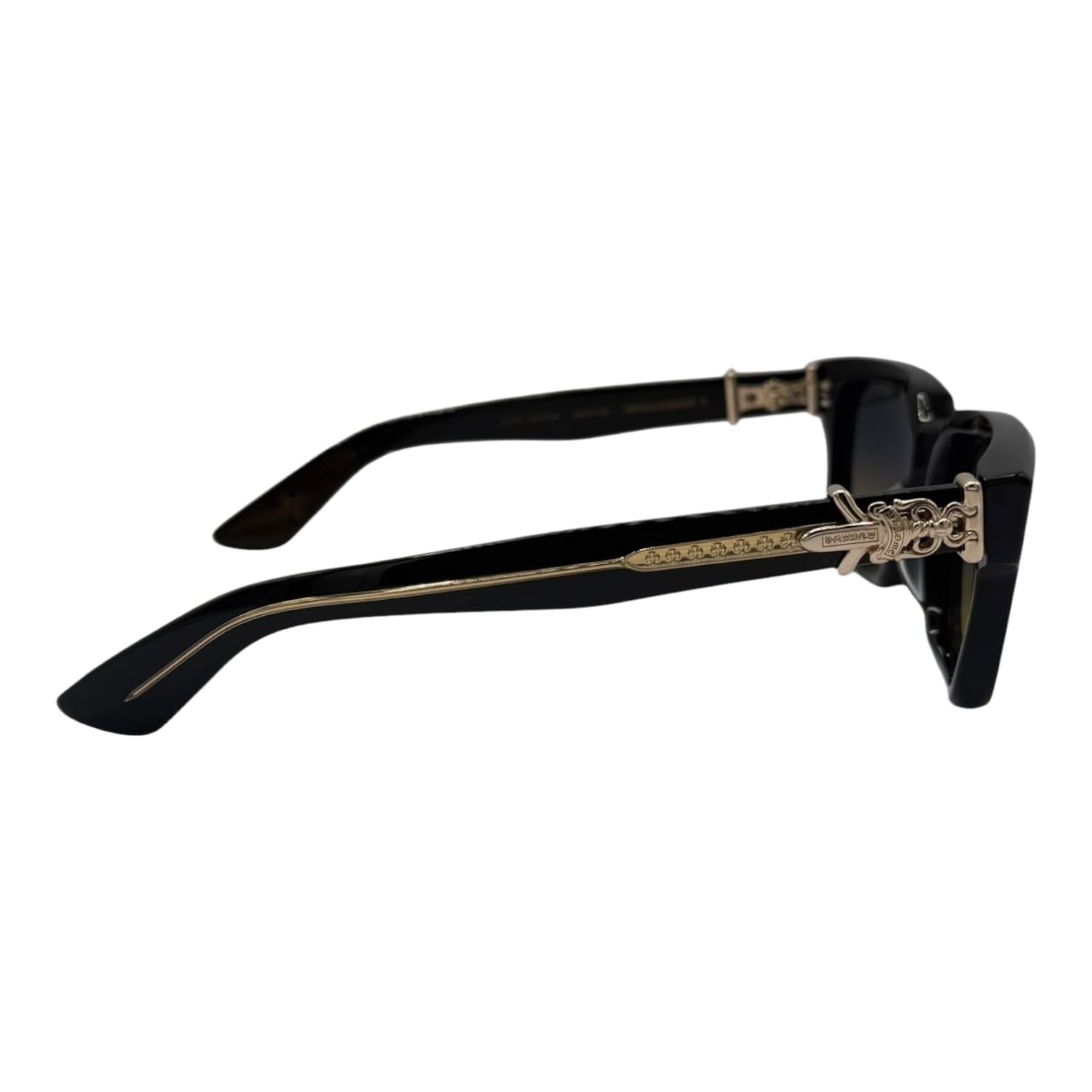Chrome Hearts Vagillionare II Black/18k Gold Plated Sunglasses