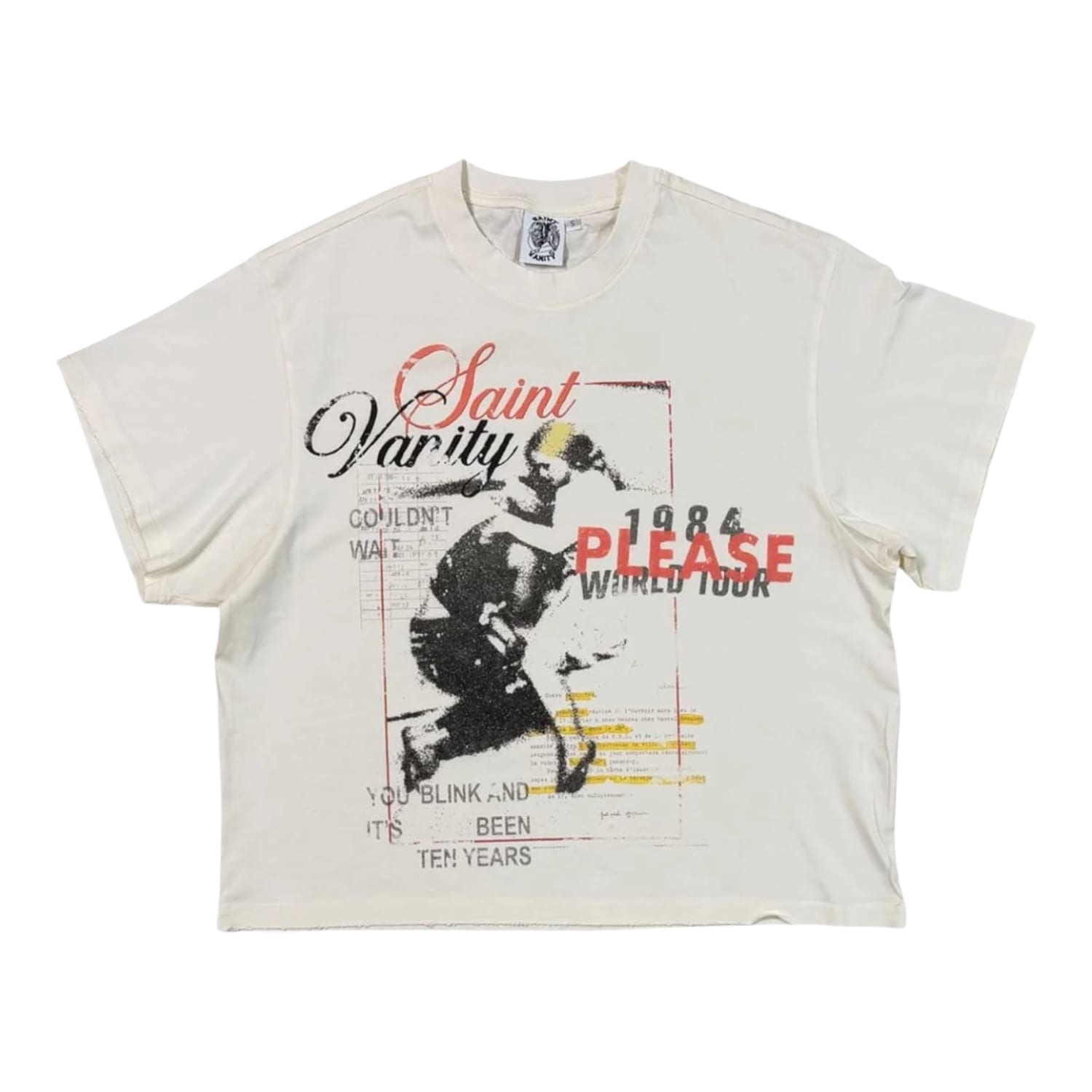 Saint Vanity Women's Yes Please Baby T-Shirt Cream