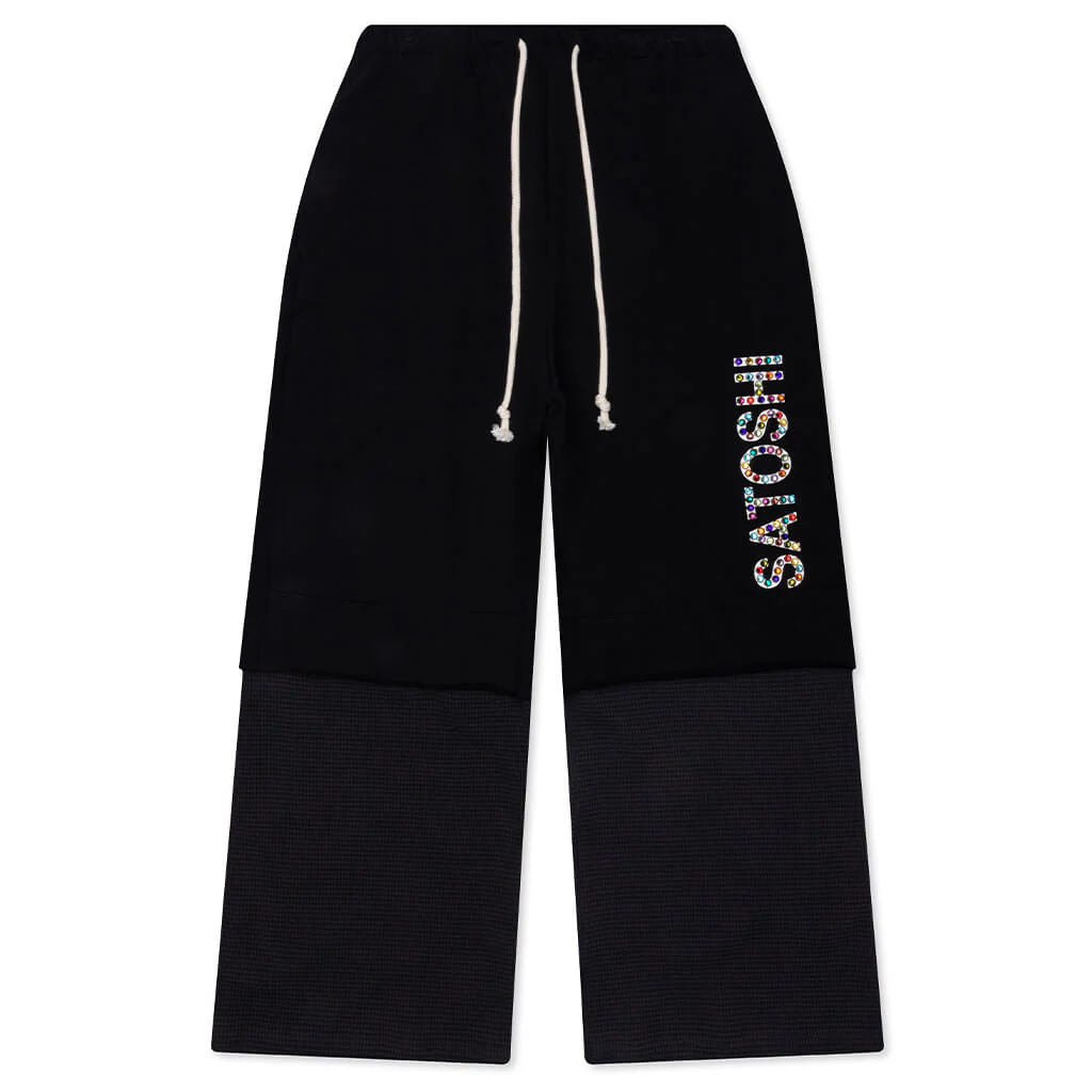 Satoshi Nakamoto Double Layer Studded Sweatpant Black