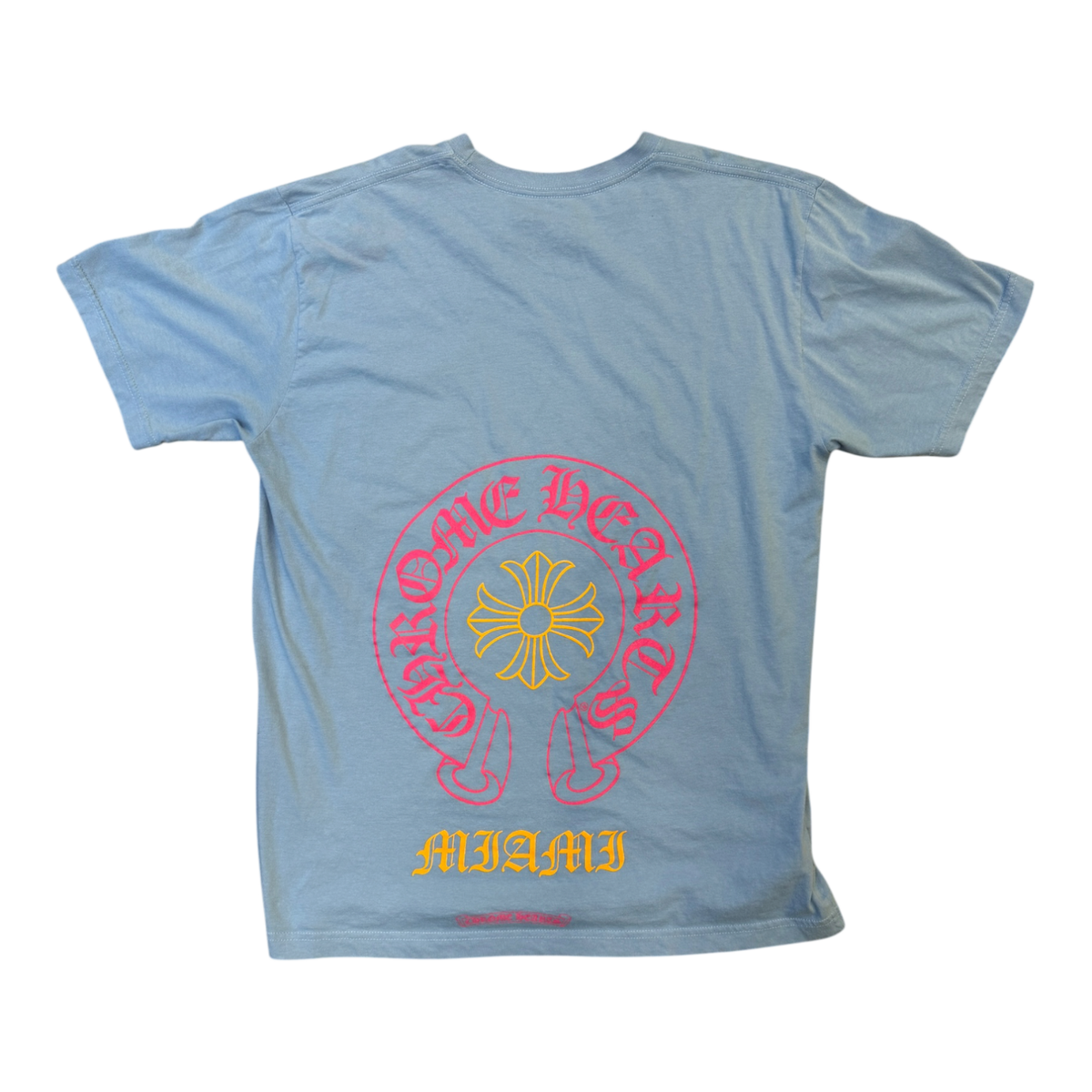 Chrome Hearts Miami Exclusive Horseshoe Blue Short Sleeve Tee