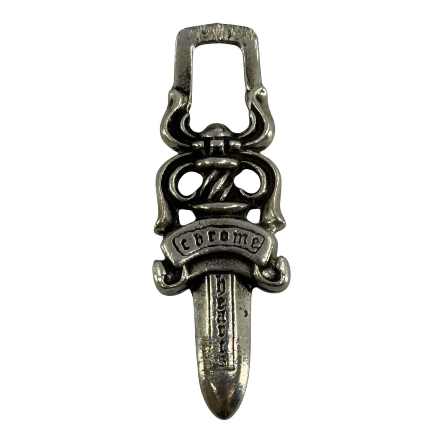 Chrome Hearts Silver Dagger Zip Pendant (Square)