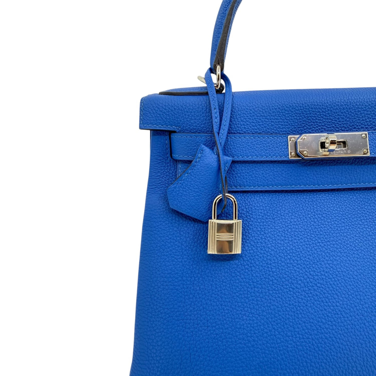 Hermes Kelly 28 Retourne Bleu Electric Togo with Palladium Hardware