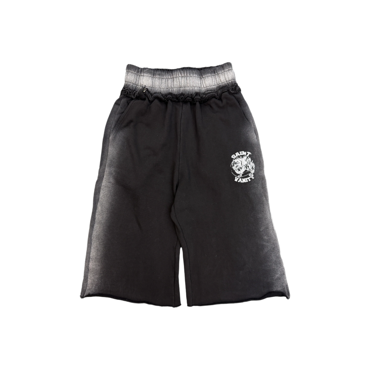 Saint Vanity Black Ash Long Shorts