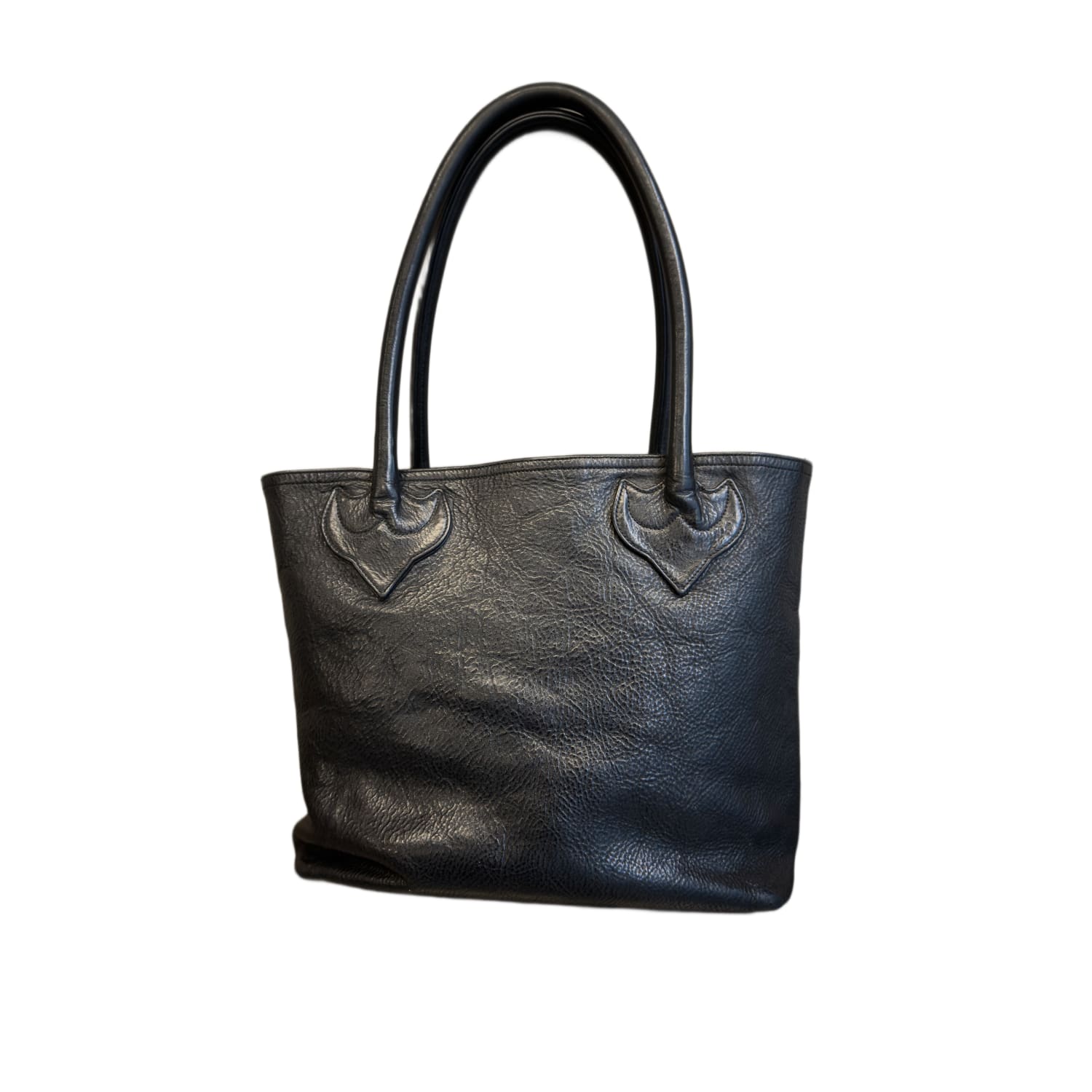 Chrome Hearts Cross Patch Black Leather Tote Bag