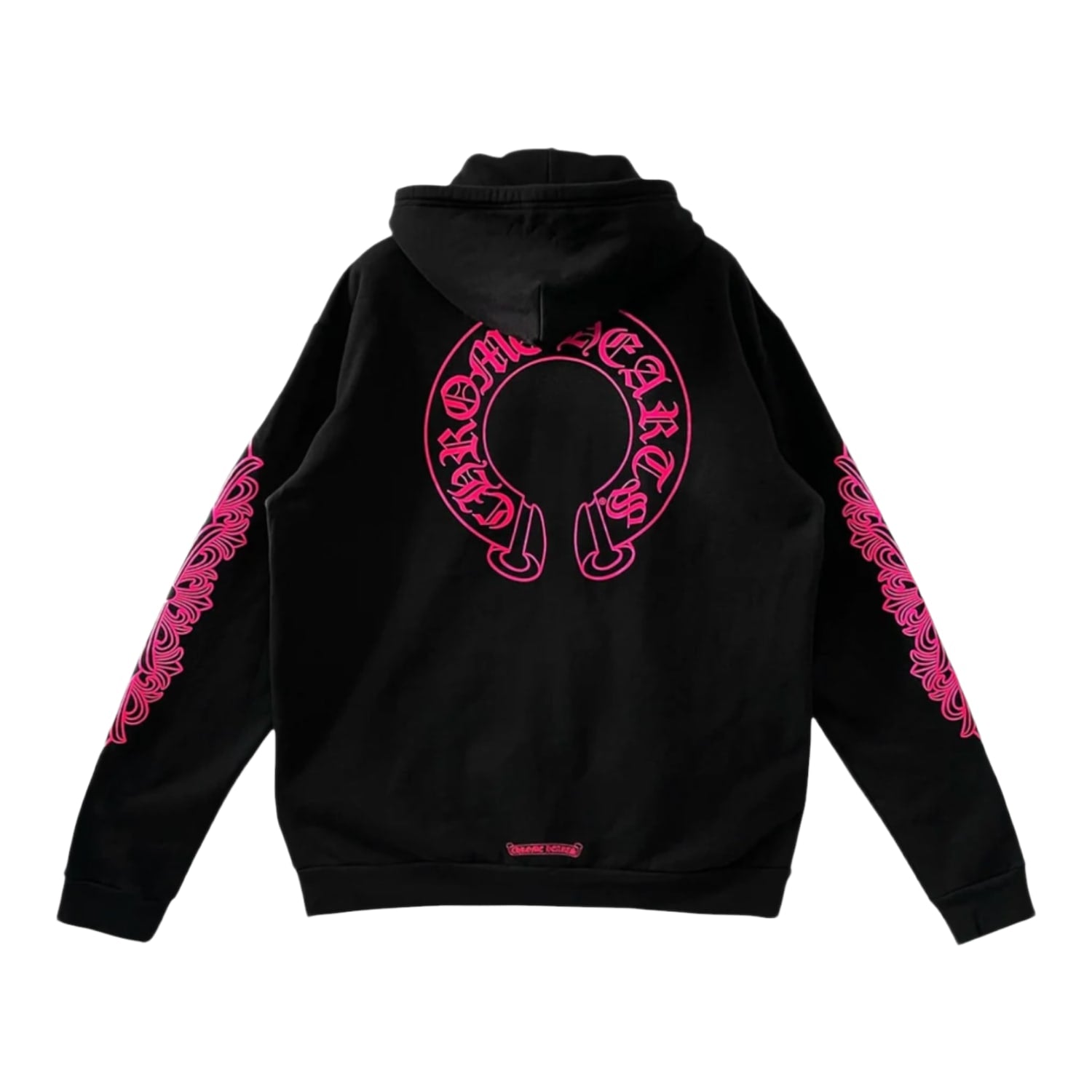Chrome Hearts Pink Horseshoe Floral Sleeve Zip Up Hoodie