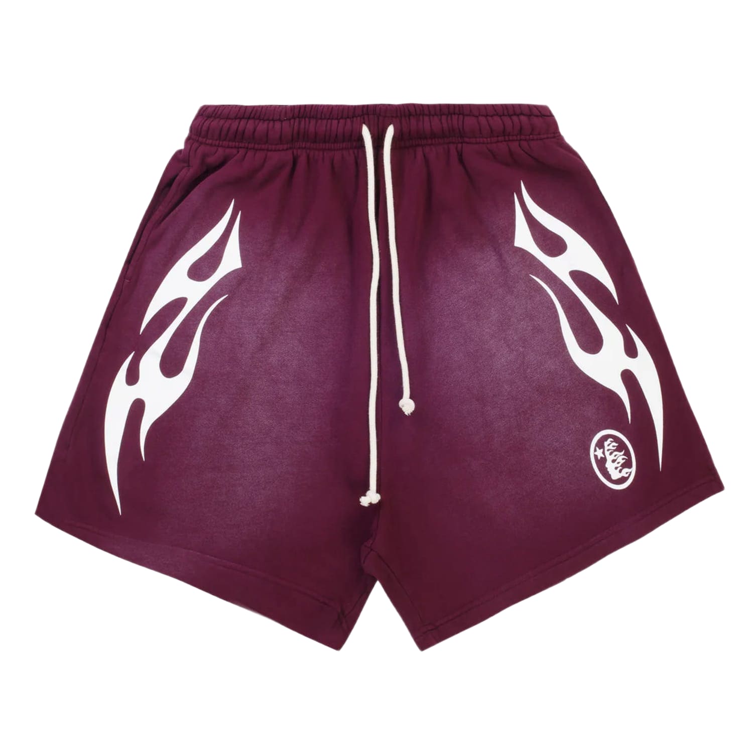 Hellstar Flame Shorts Burgundy White