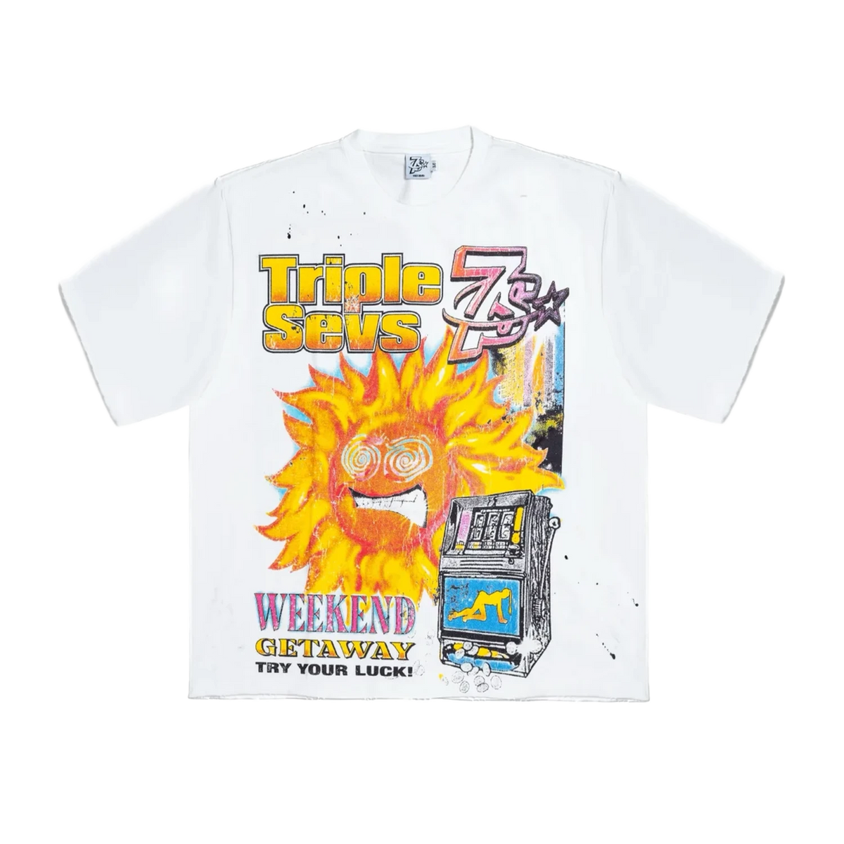 Triple Sevens Weekend Getaway Tee White