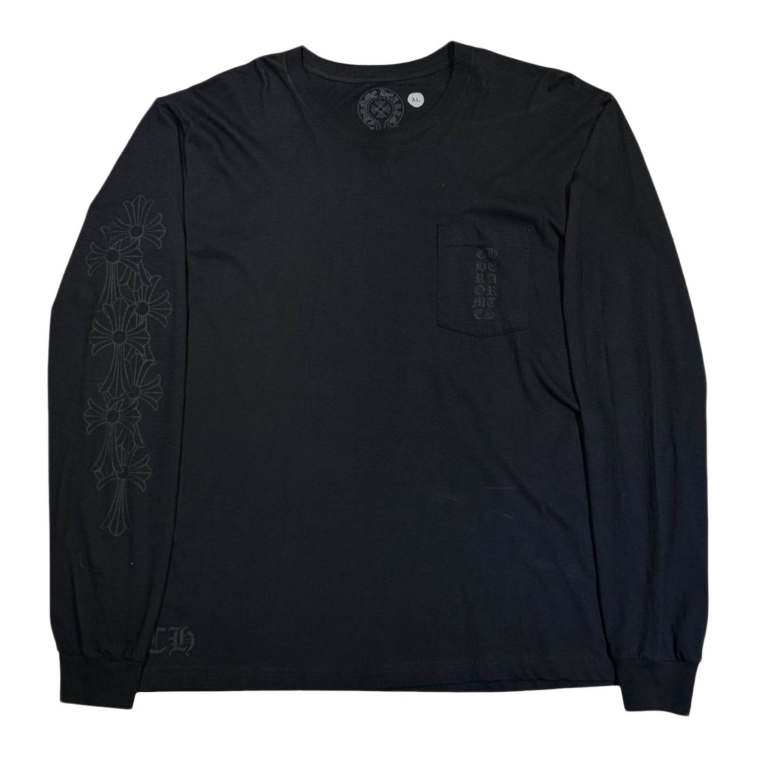 Chrome Hearts Miami Exclusive Cemetery Vertical Logo L/S Shirt Black