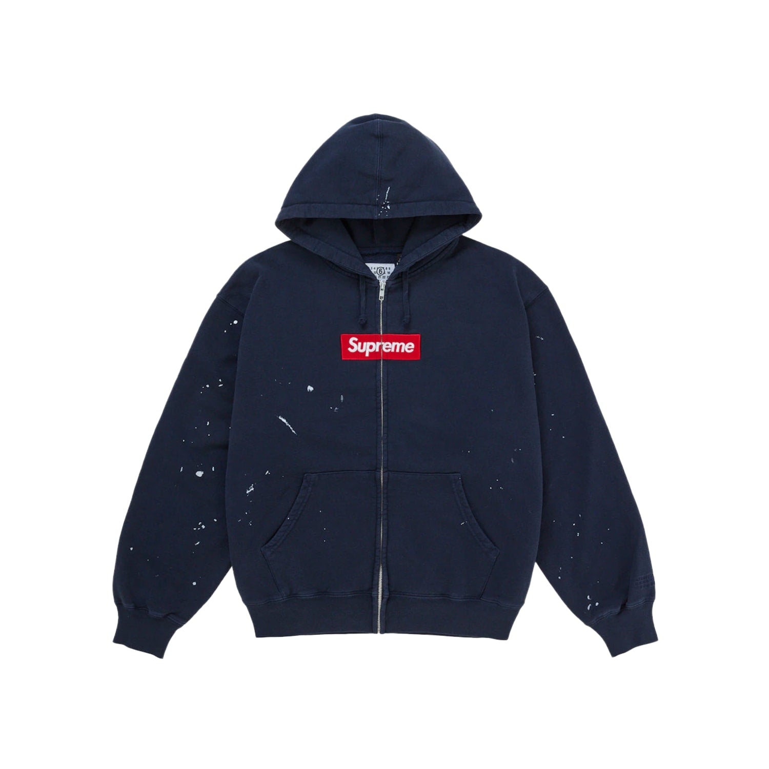 Supreme MM6 Maison Margiela Box Logo Zip Up Hooded Sweatshirt Navy