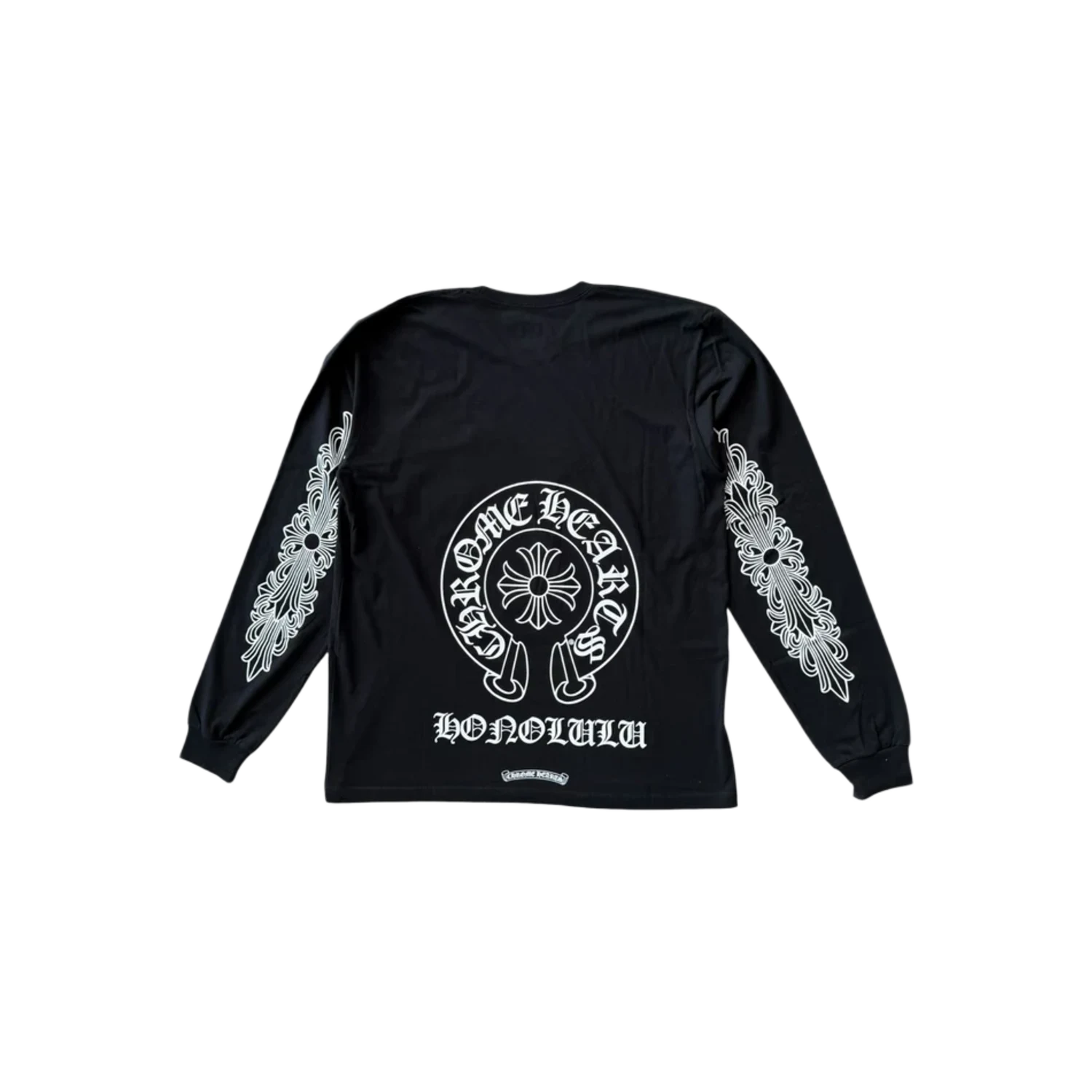 Chrome Hearts Honolulu Exclusive Horseshoe Floral L/S T-Shirt Black