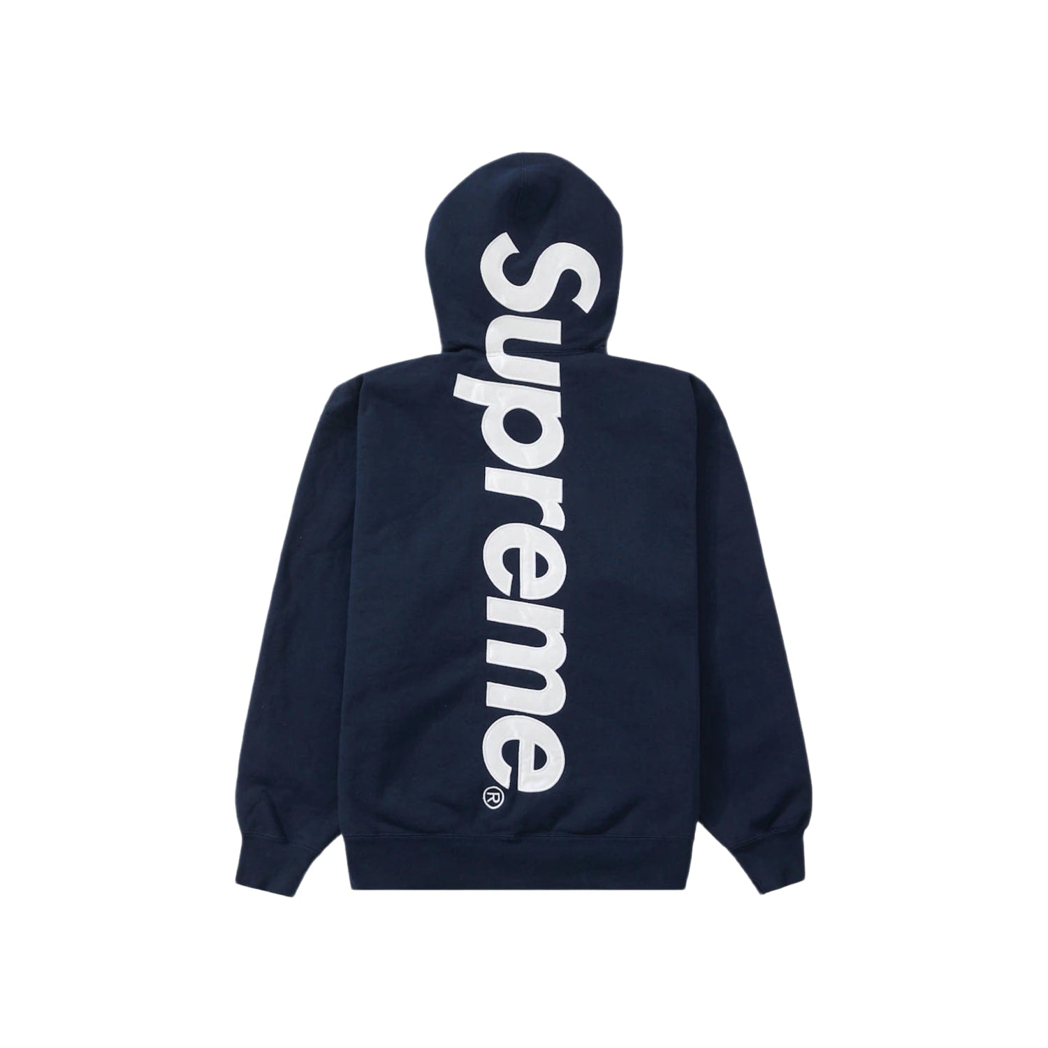 Supreme Satin Applique Hooded Sweatshirt (SS26) Washed Navy