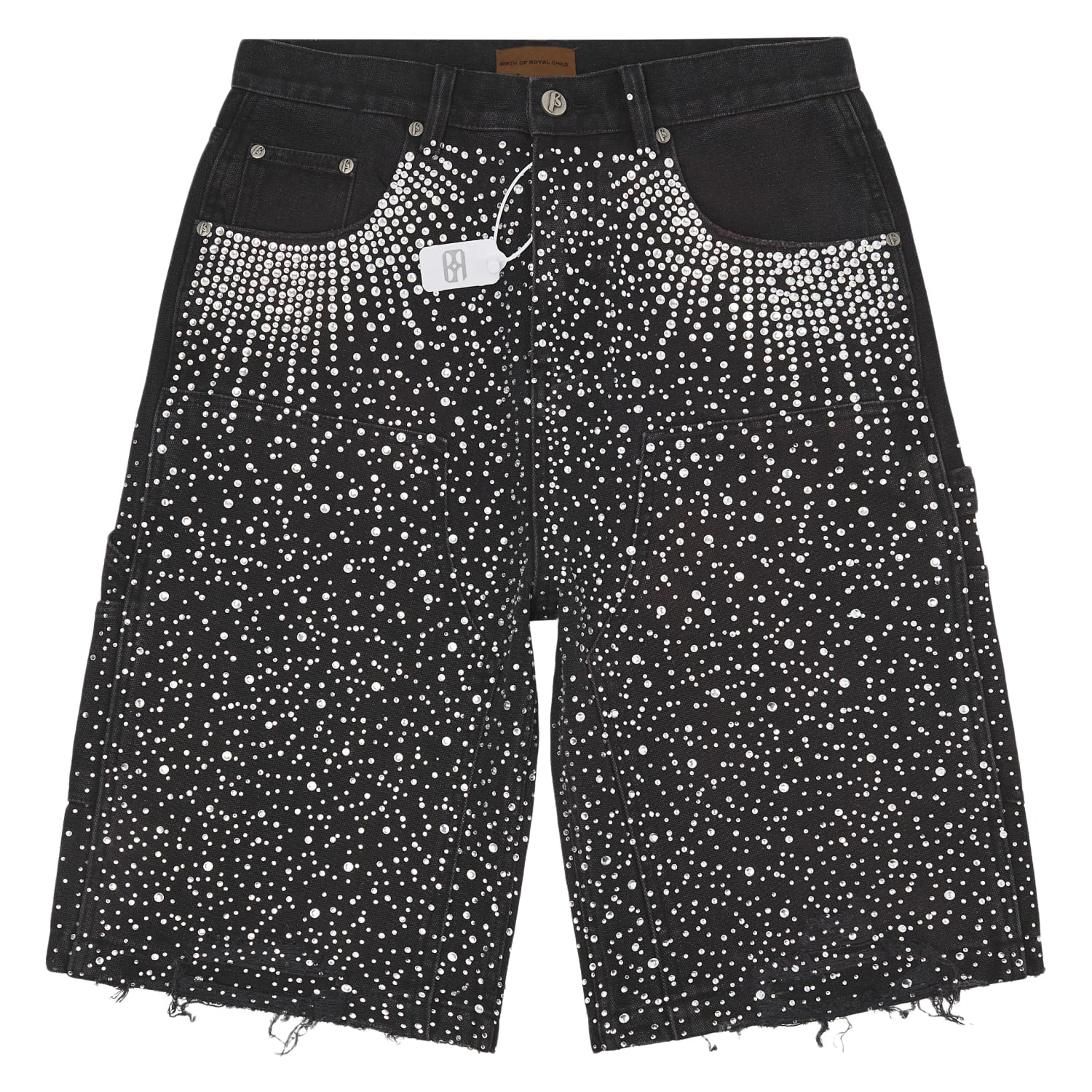 Birth Of Royal Child Diamond Jean Shorts Black