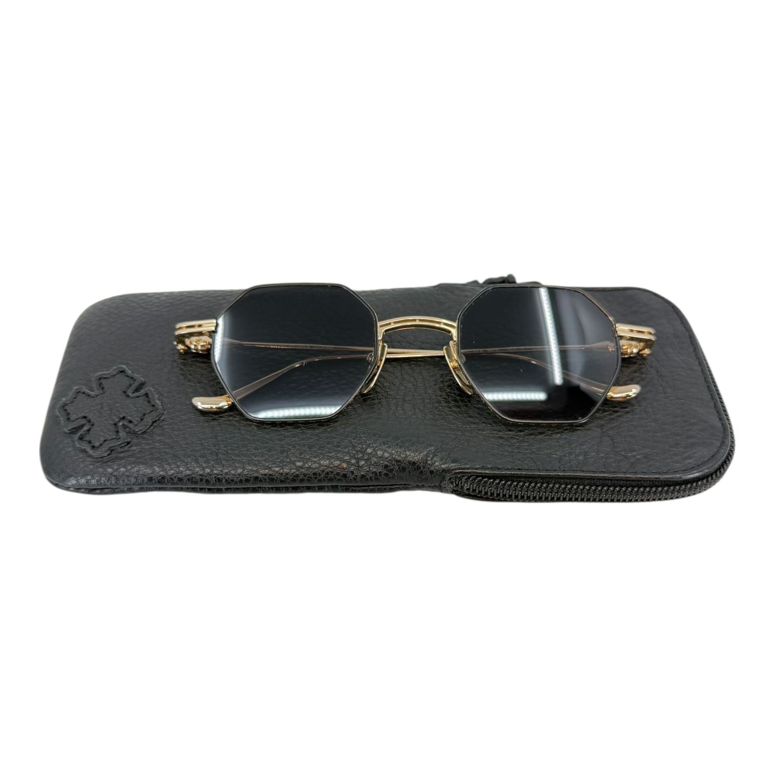 Chrome Hearts Evaculation Gold Sunglasses