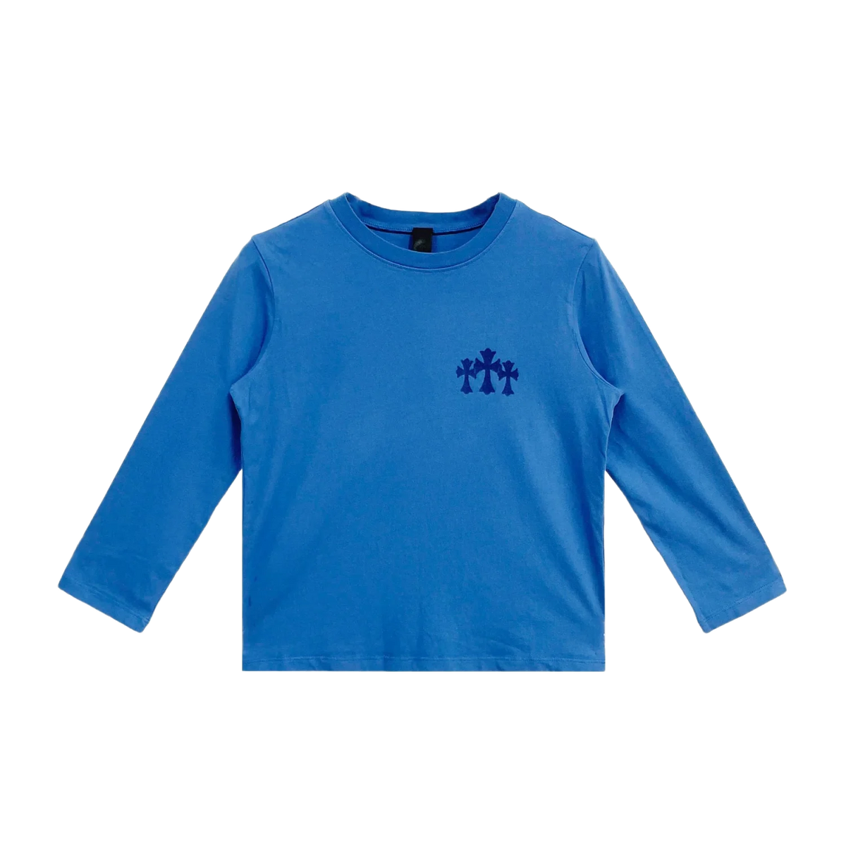 Chrome Hearts Womens Triple Cross Velvet Longsleeve Blue