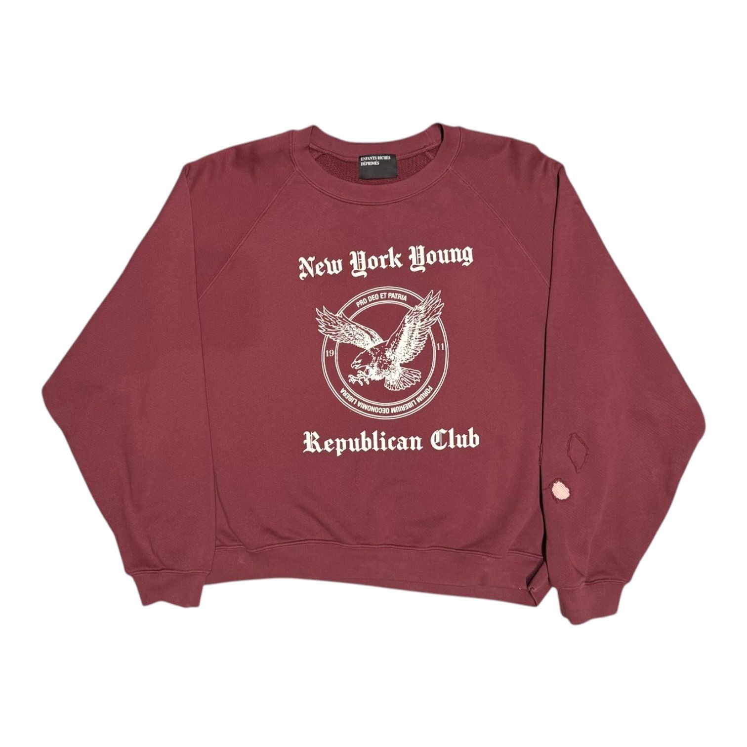 Enfants Riches Déprimés New York Republican Logo Crewneck Burgundy