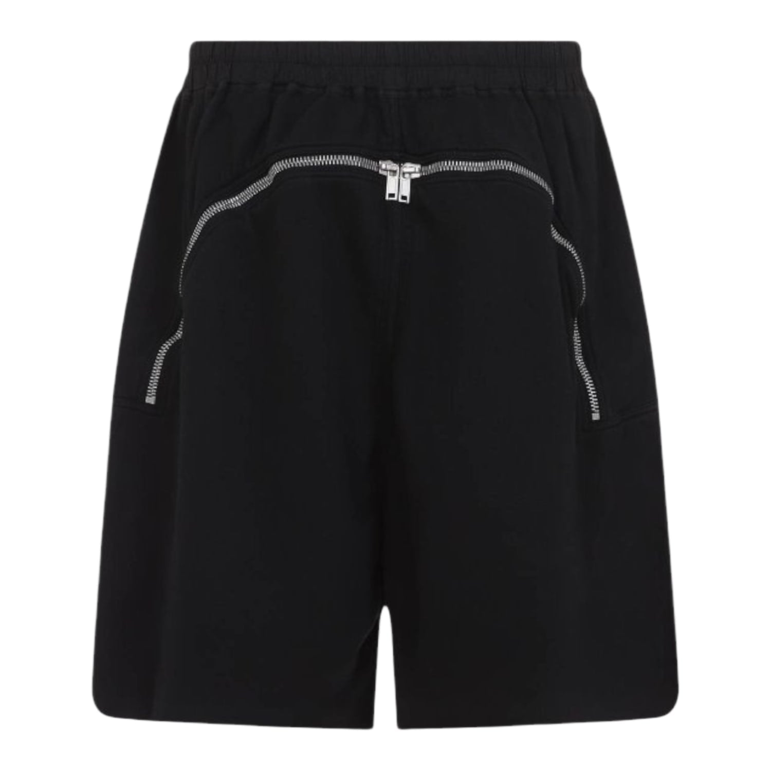 Rick Owens DRKSHDW Long Boxers Butt Zip Shorts Black Cotton Canvas