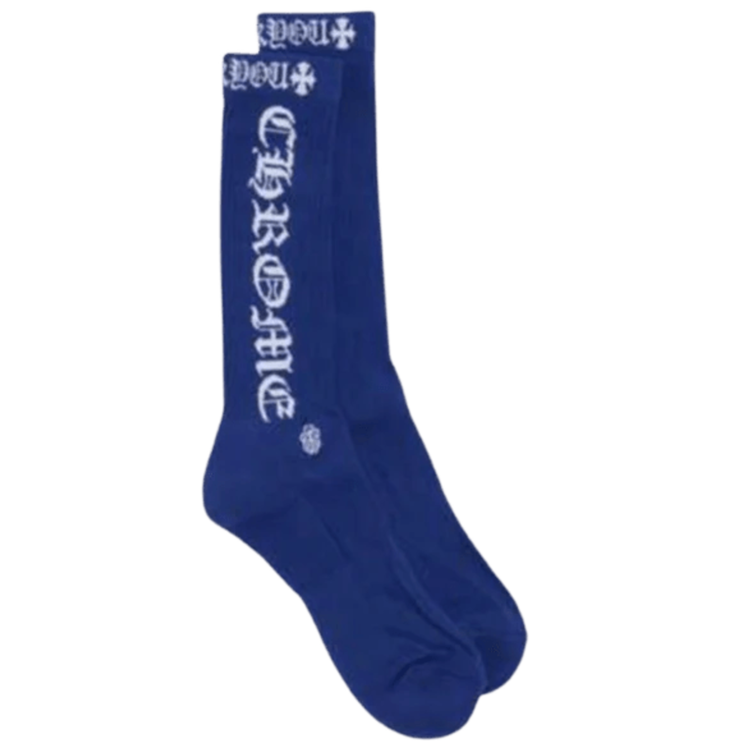 Chrome Hearts Fuck You Logo Socks Blue