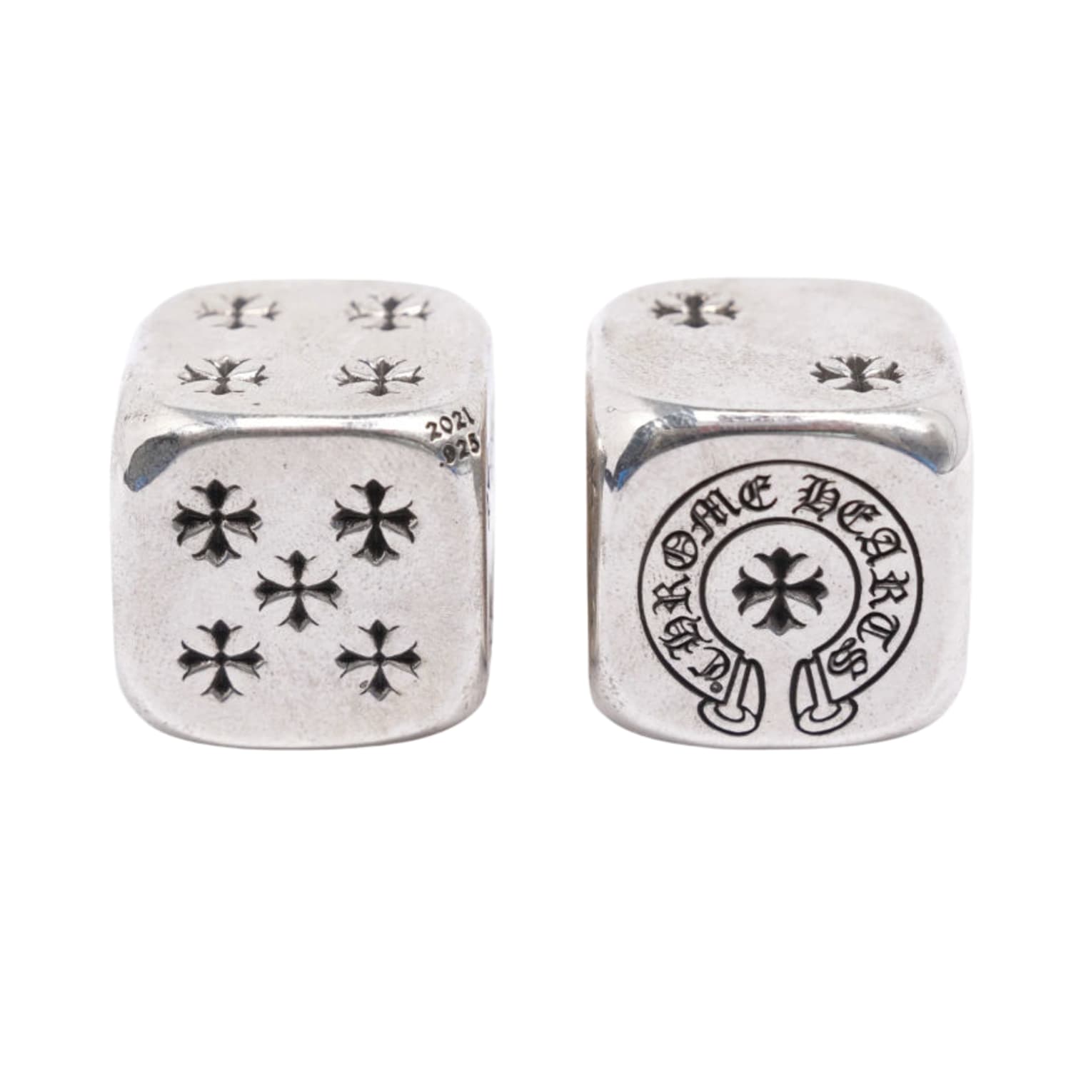 Chrome Hearts Silver Dice Set
