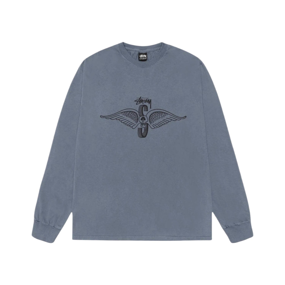 Stussy Skull Wings L/S Pigment Dyed Tee Navy