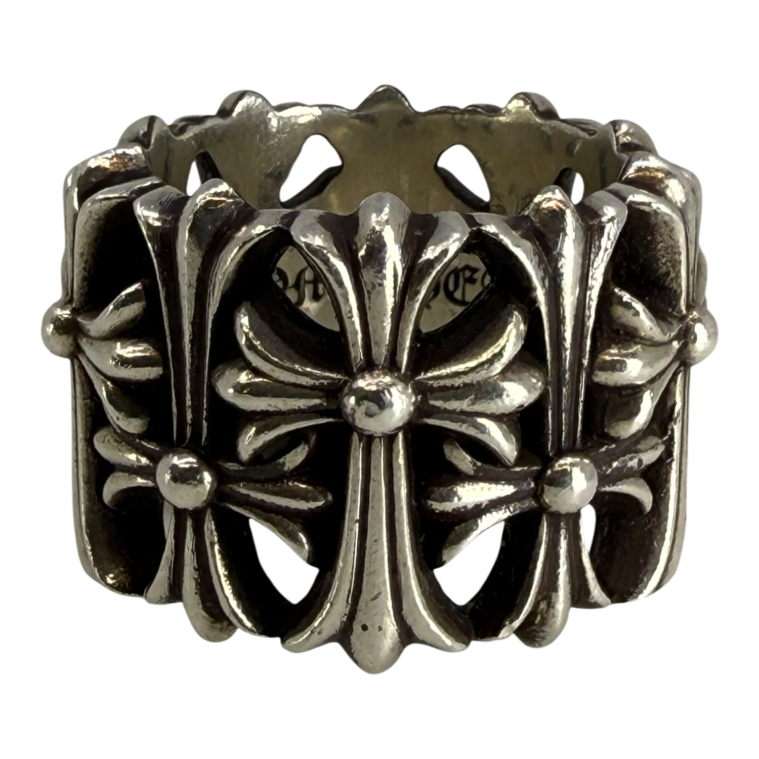 Chrome Hearts Silver Cemetery Cross Ring - US Size 12