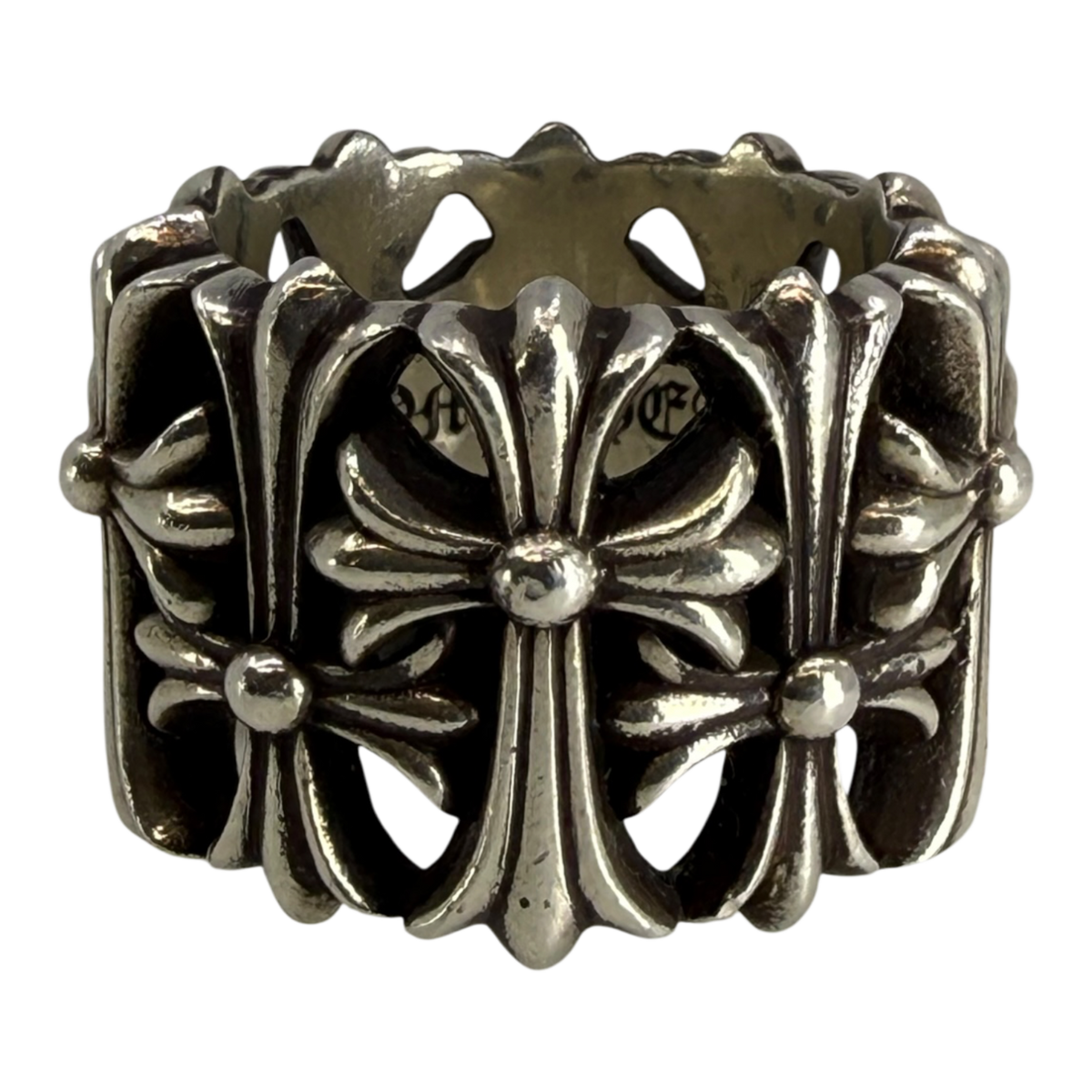 Chrome Hearts Silver Cemetery Cross Ring - US Size 12