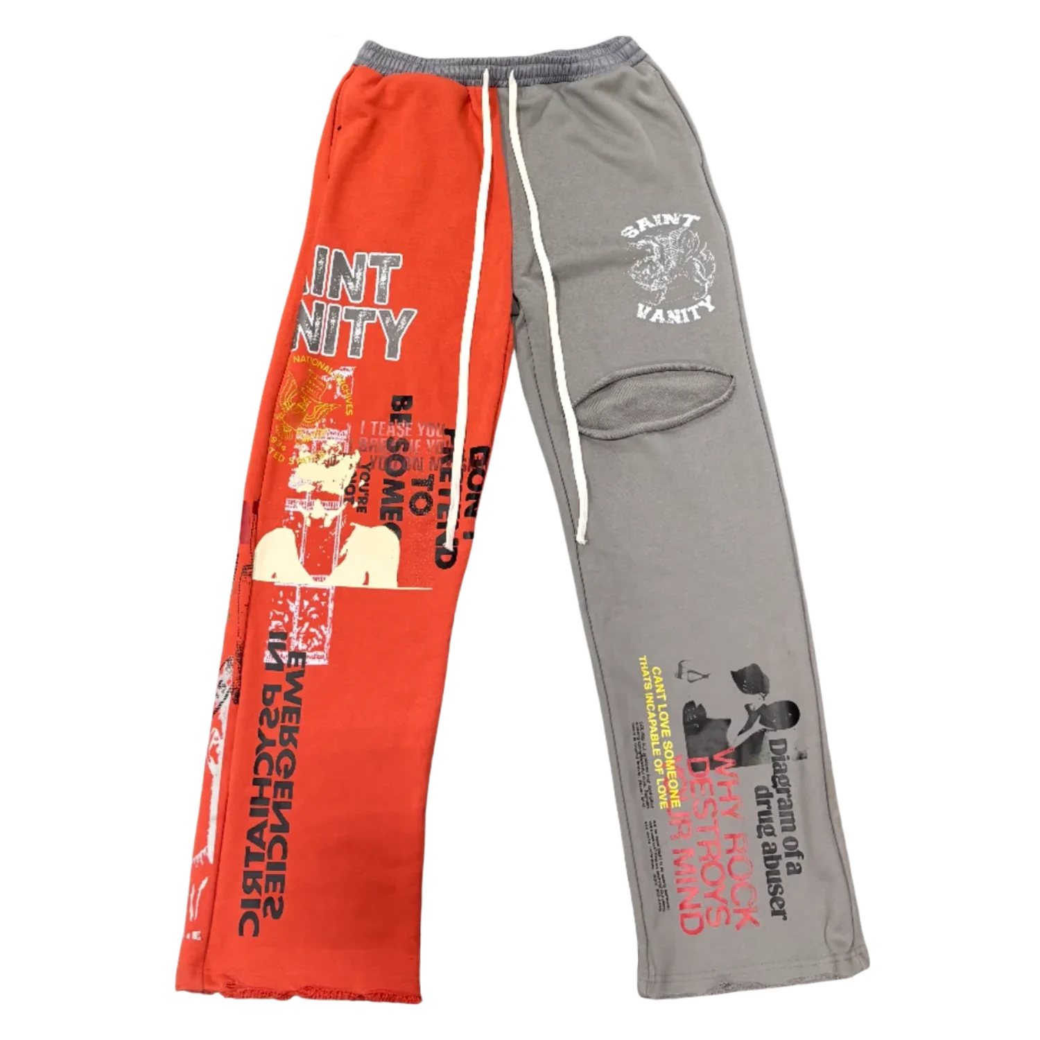 Saint Vanity What The Saint Sweatpants Grey Orange
