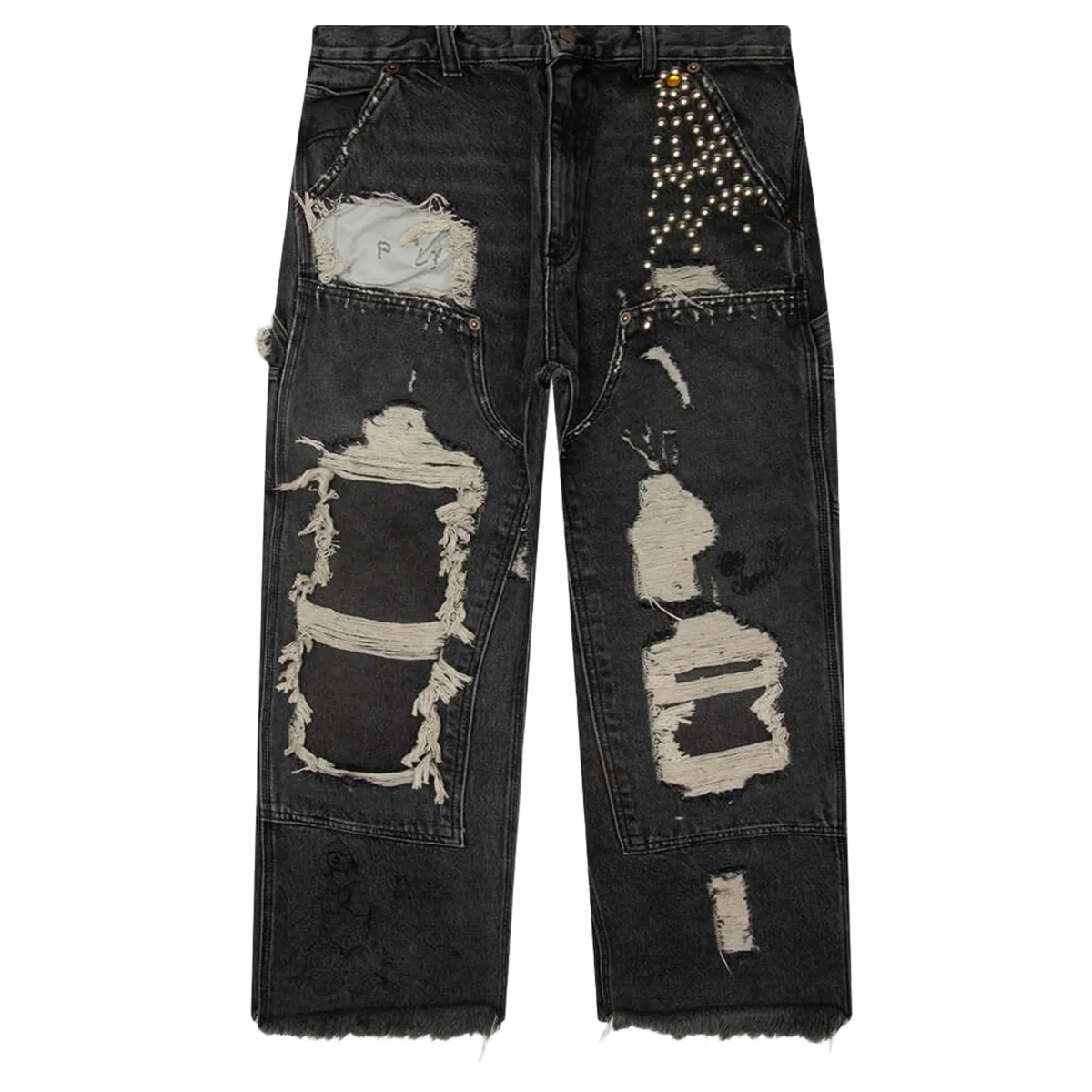Paly Hollywood Busted Double Knee Jean 'Black'